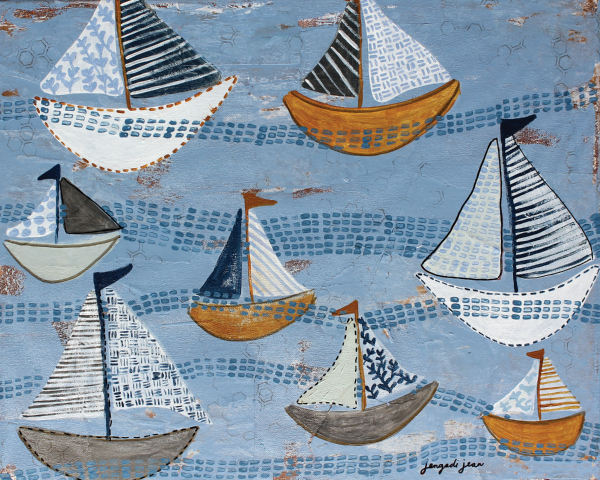 Light Blue Sailboats