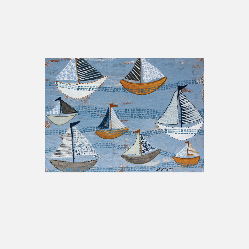Light Blue Sailboats