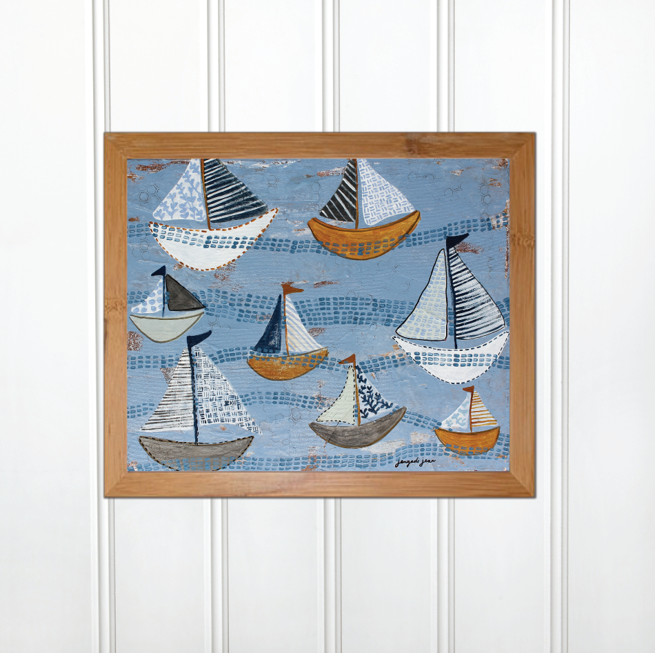 Light Blue Sailboats