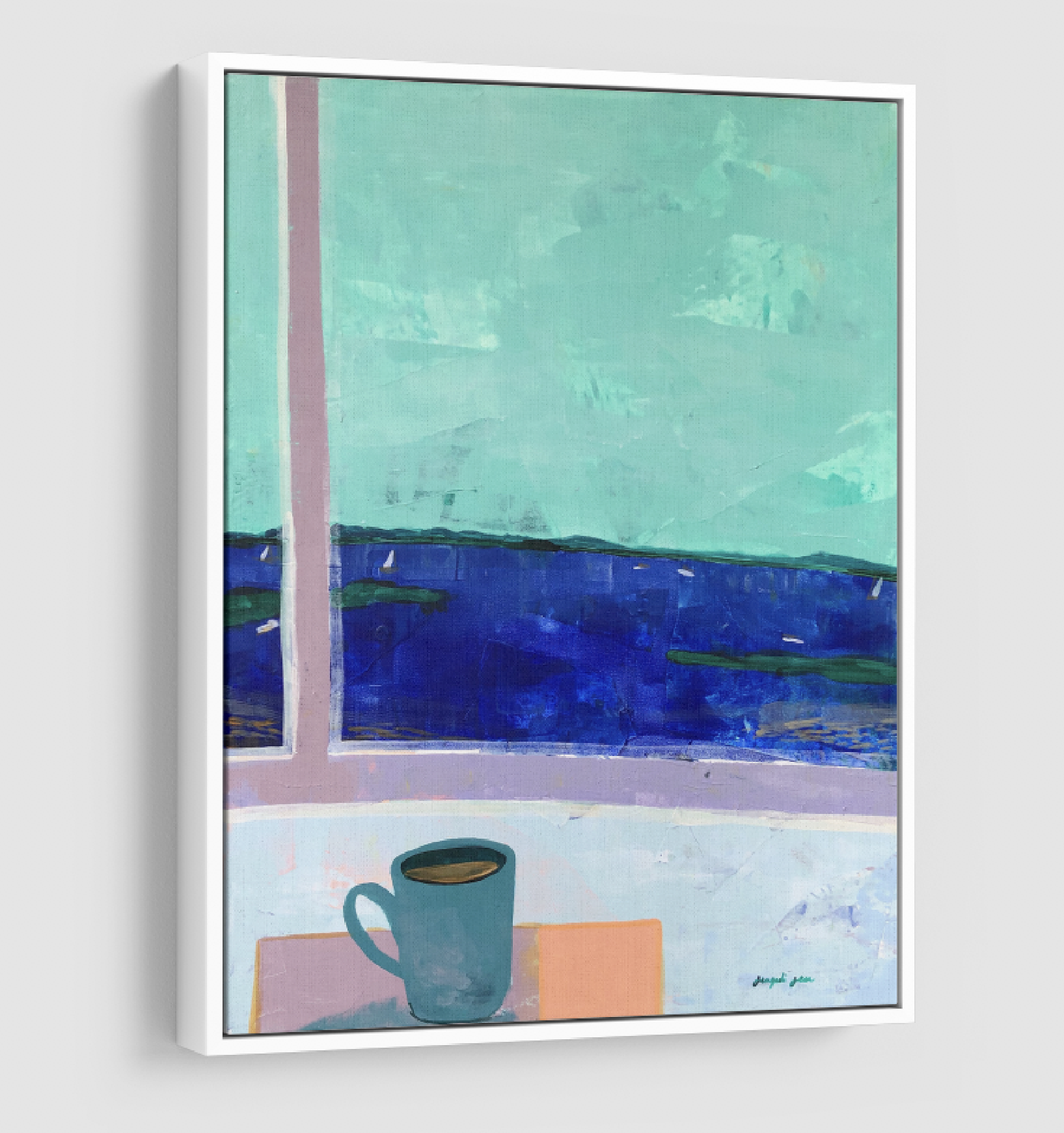 Seafoam Sail on Casco Bay (24 x 30) 00118