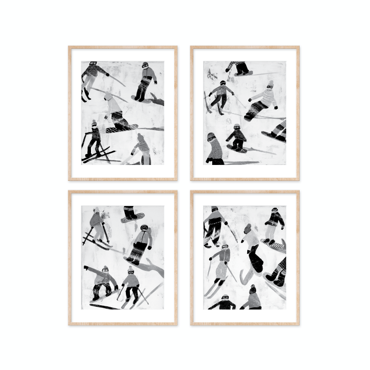 Slope Party Prints - B+W Set of 4 X353R4QC