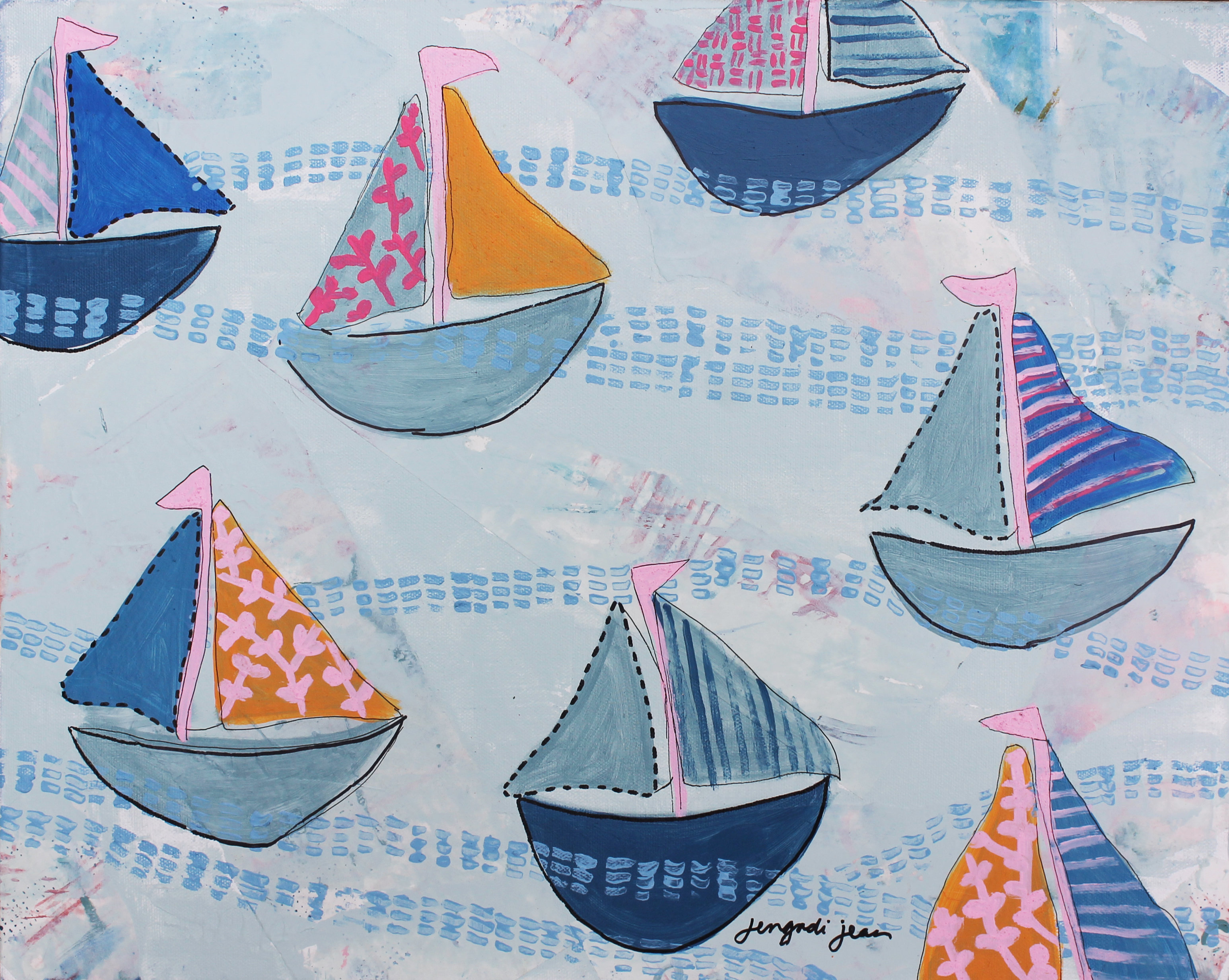Pink Boats (16 x 20) 00012