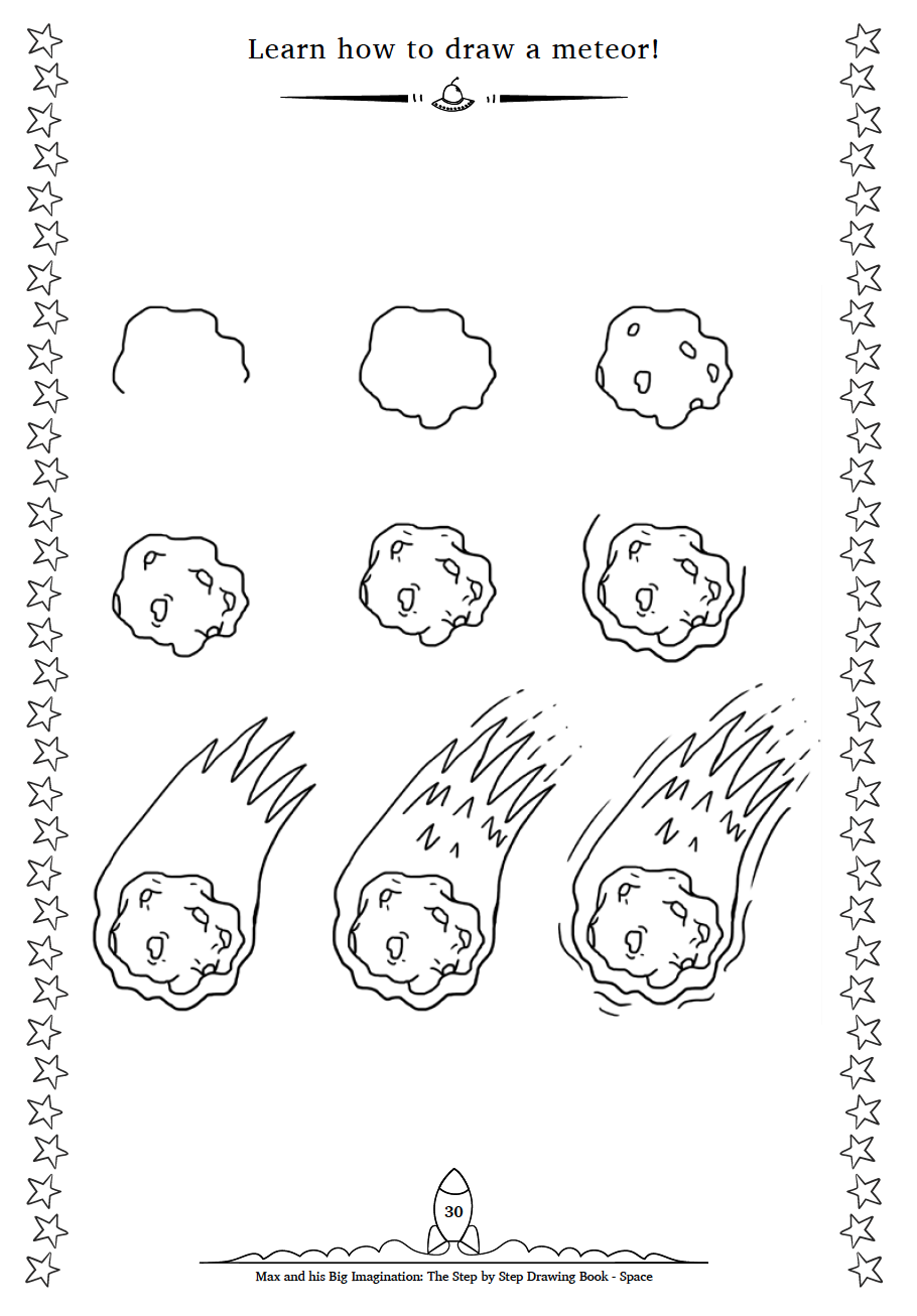 How To Draw A Meteor Step By Step
