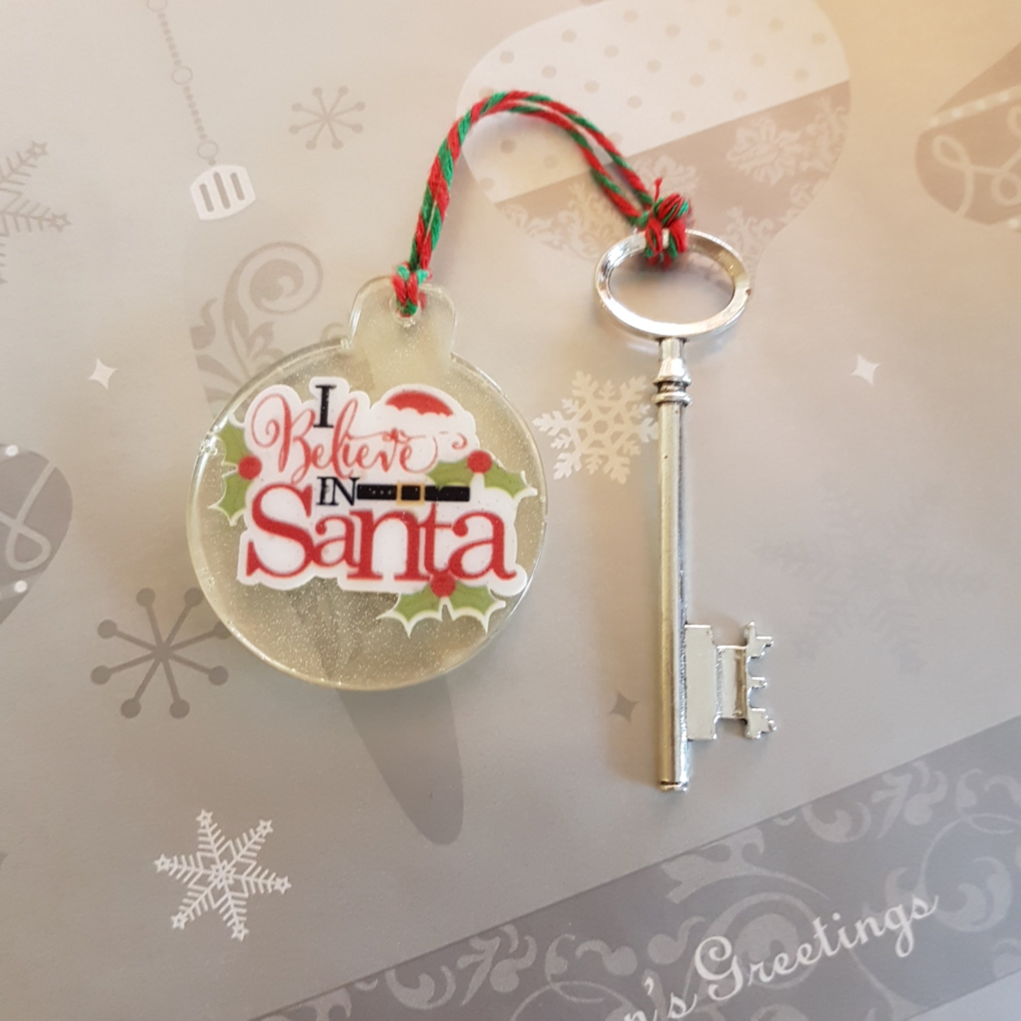 Resin I Believe In Santa. Magic Santa Key