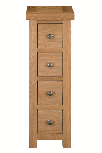 Regent Oak 4 Drawer Cd Unit Compact Chest Of Drawers