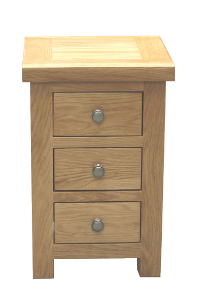 Regent Oak 3 Drawer Mini Bedside Chest