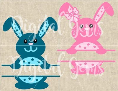 Split Rabbit Svg Dxf Eps Png Files