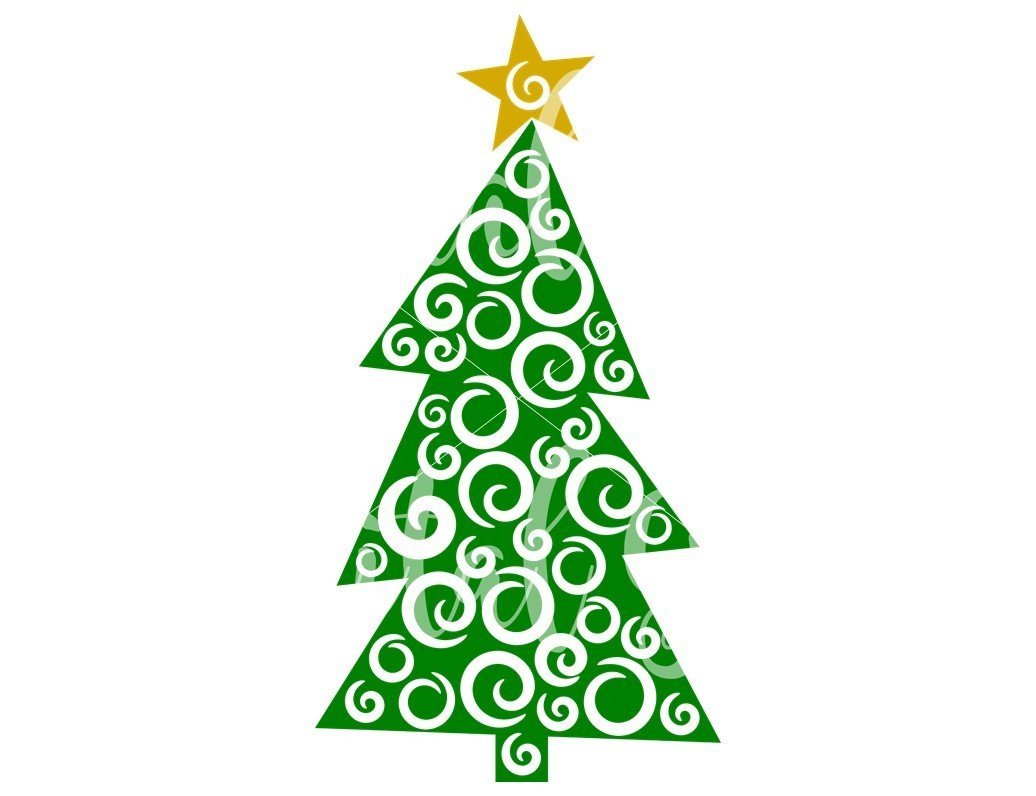 Download Swirly Christmas Tree Svg Dxf Eps Png Files