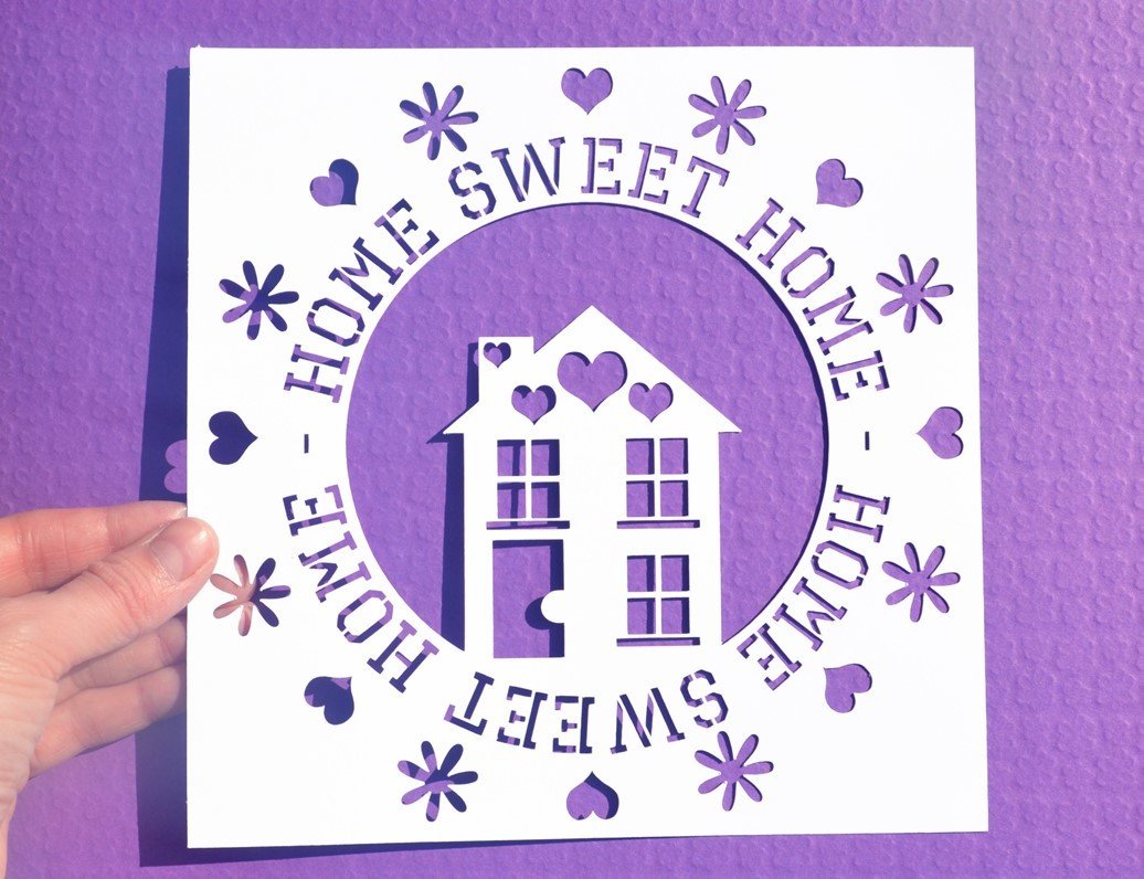 Download Home Sweet Home Paper Cut Svg Dxf Eps Files And Pdf Png Printable Templates For Hand