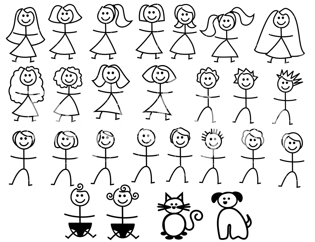 Stick People Svg Dxf Eps Png Files