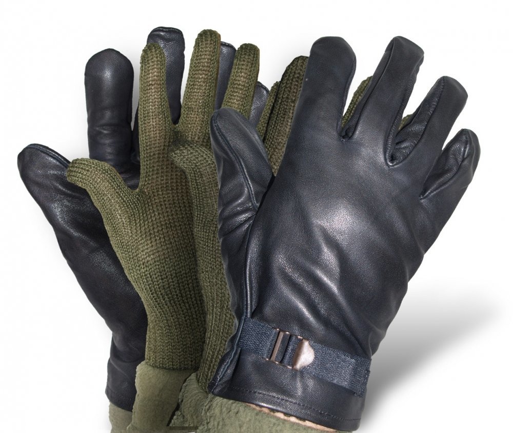 Italian Army Genuine New Leather Gloves Wool lined
