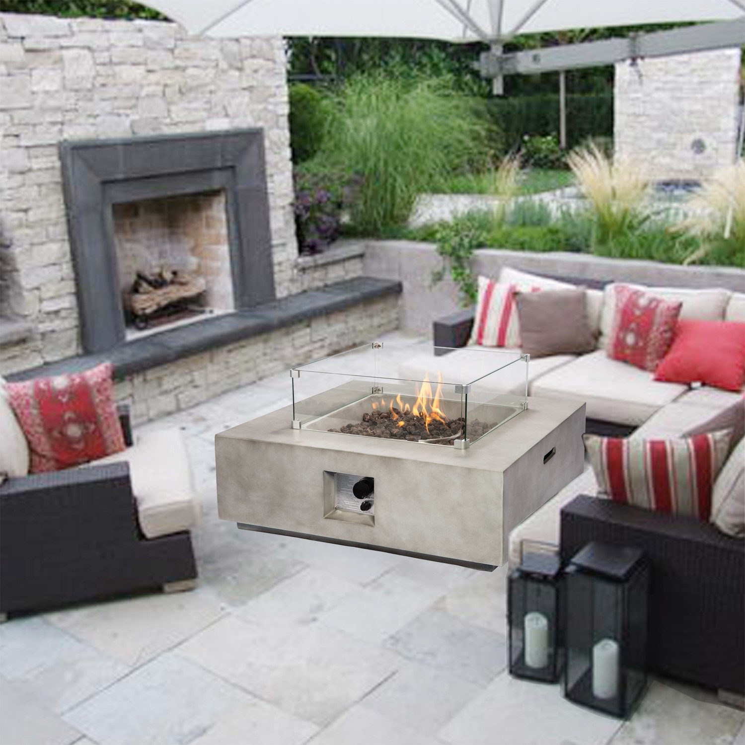 Peaktop Outdoor Round Propane Gas Fire Pit
