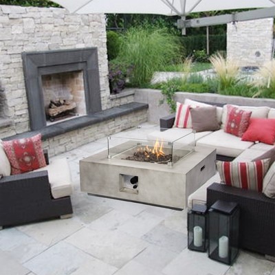 Square Concrete Gas Fire Pit Shop All