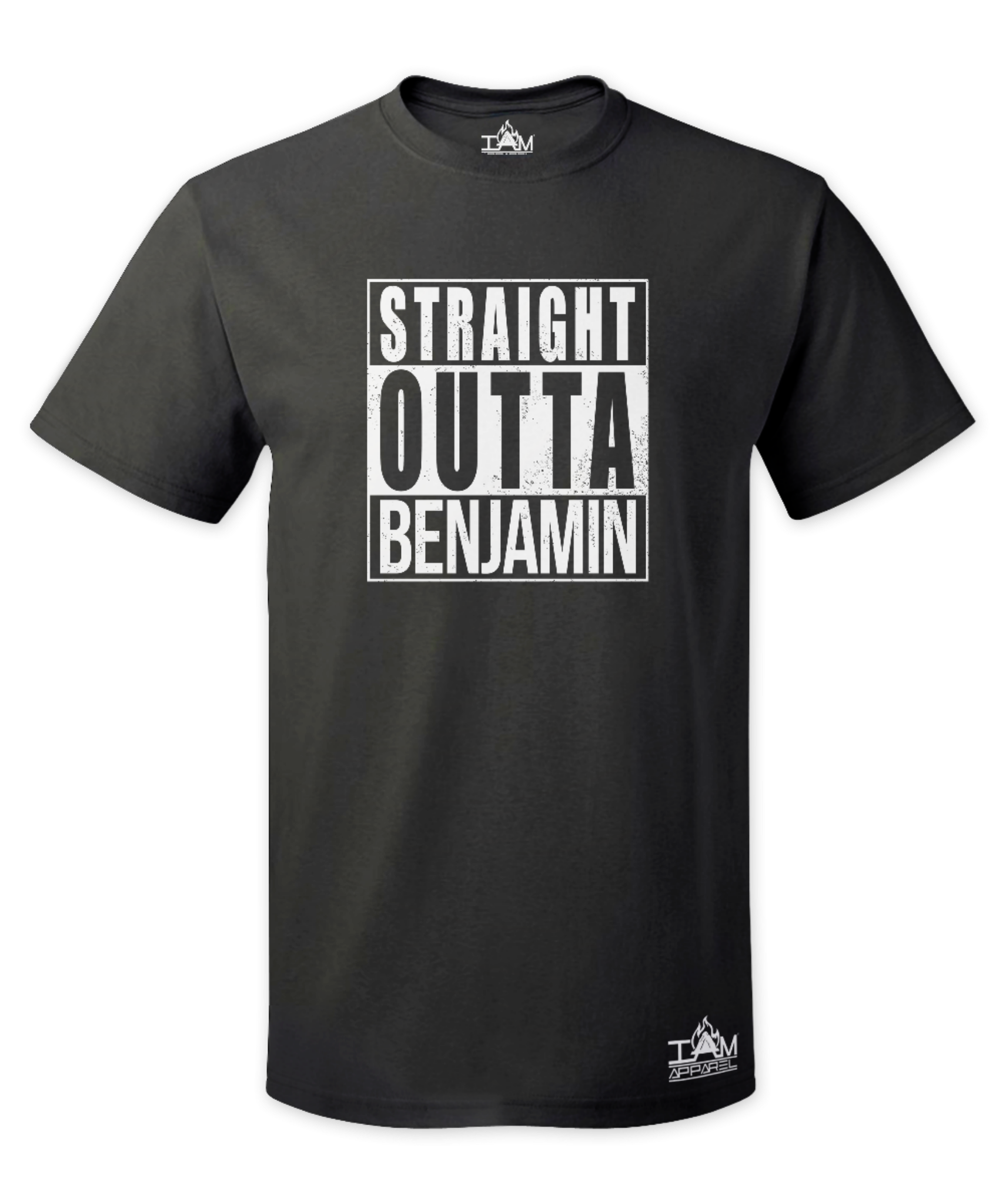 Men's "Straight Outta <Tribe Name> Black Short Sleeved T-shirt
