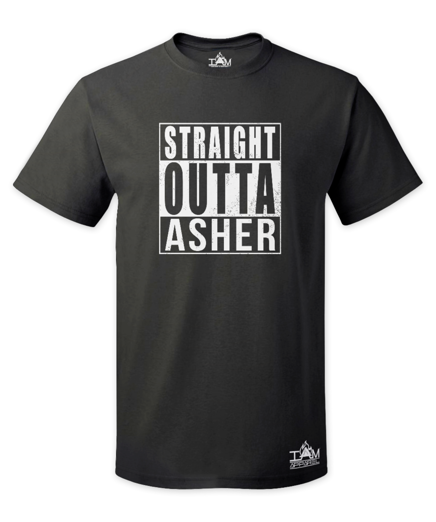 Men's "Straight Outta <Tribe Name> Black Short Sleeved T-shirt