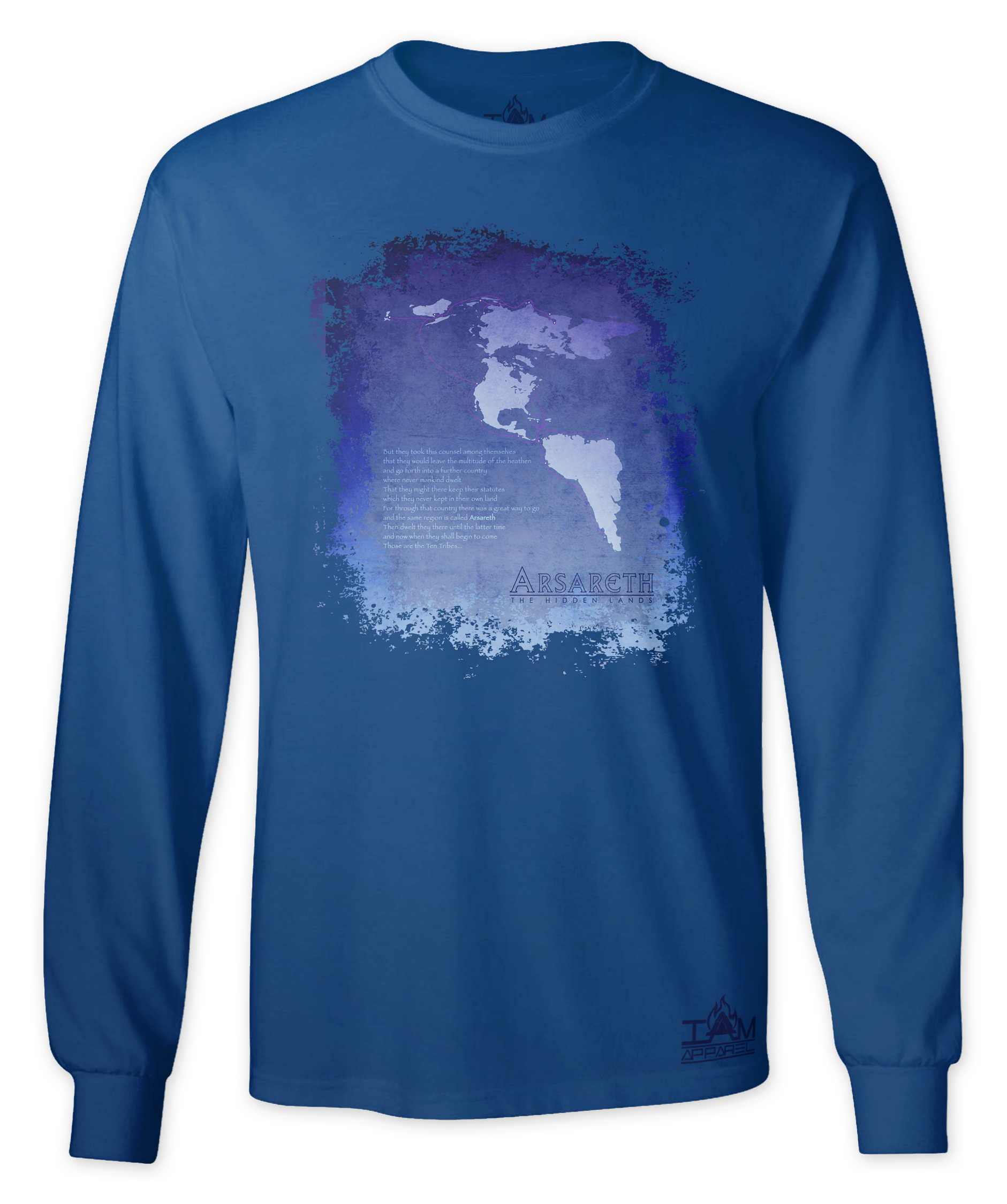 Men's "Arsareth" Long Sleeved Blue T-shirt 00058