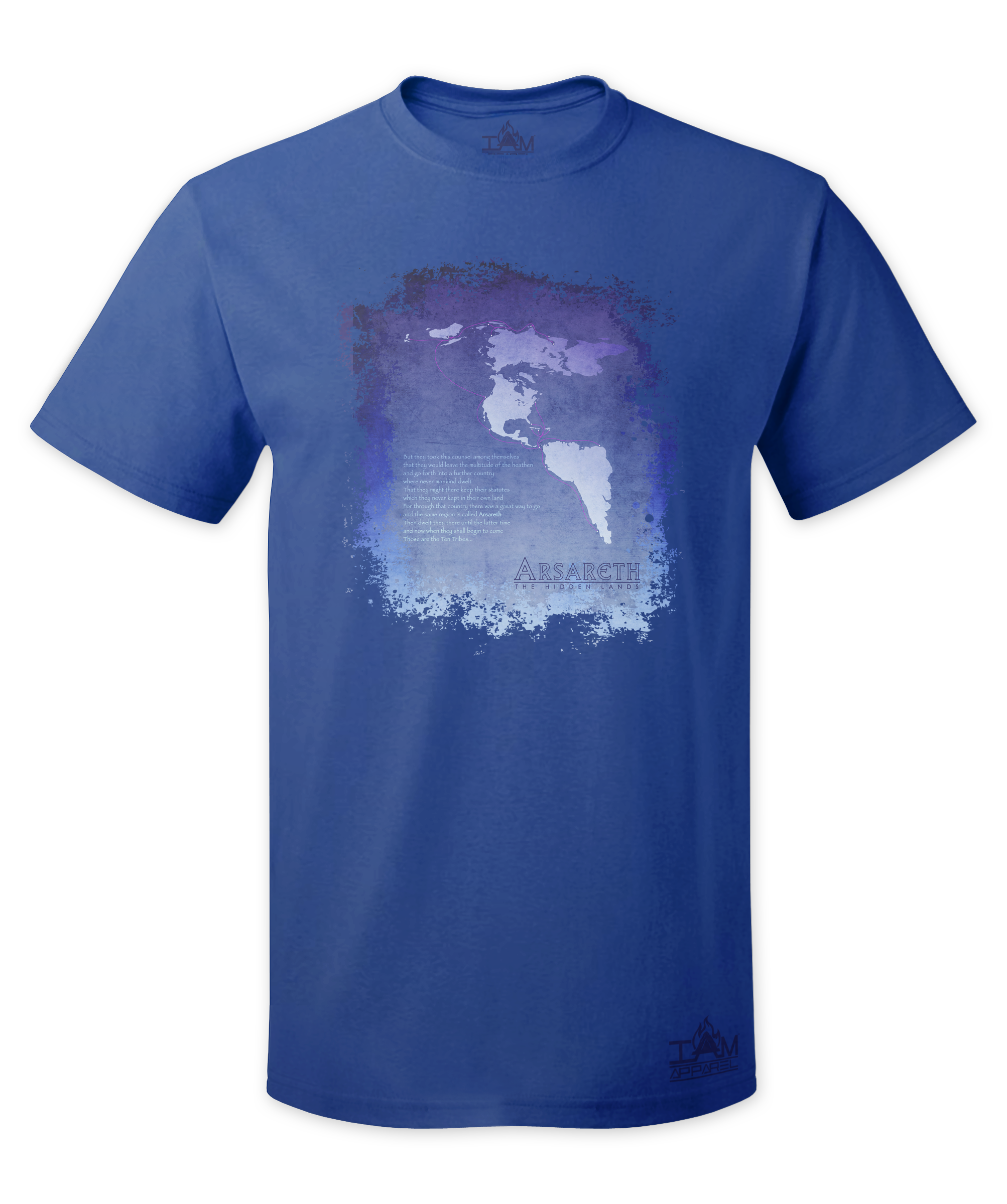 Men's "Arsareth" Short Sleeved Blue T-shirt 00056