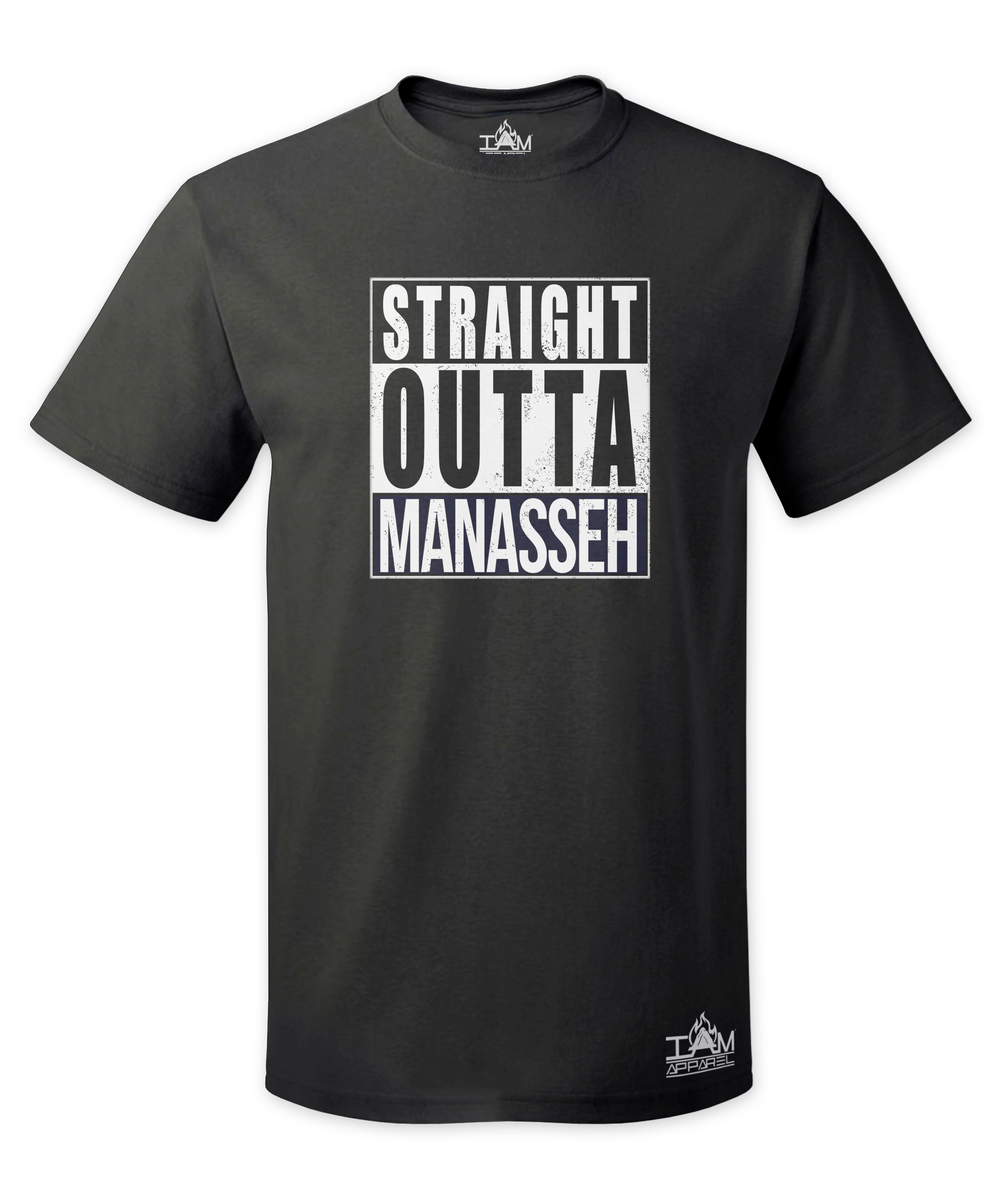 Men's "Straight Outta <Tribe Name> Black Short Sleeved T-shirt