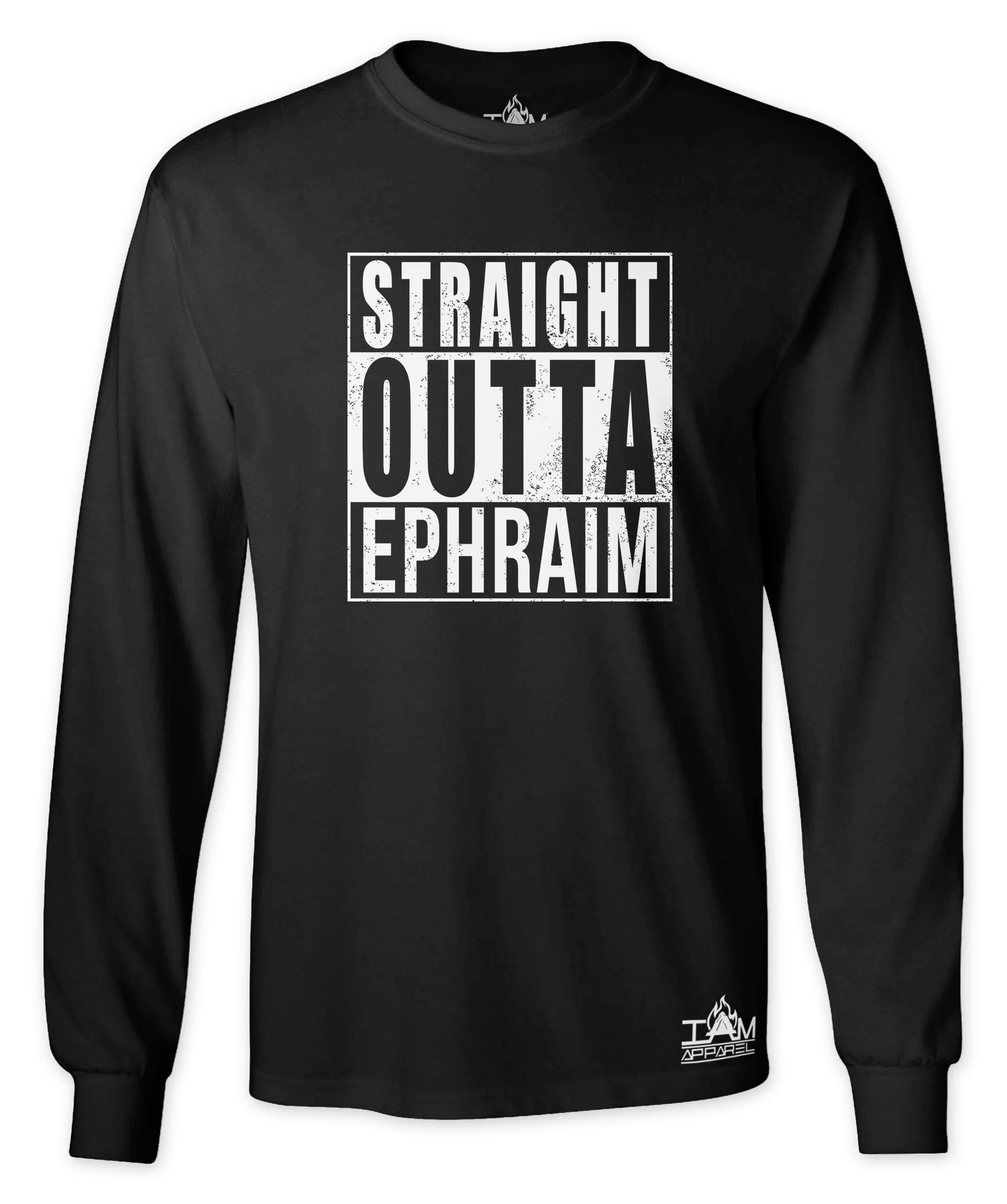 Men's "Straight Outta <Tribe Name> Black Long Sleeved T-shirt