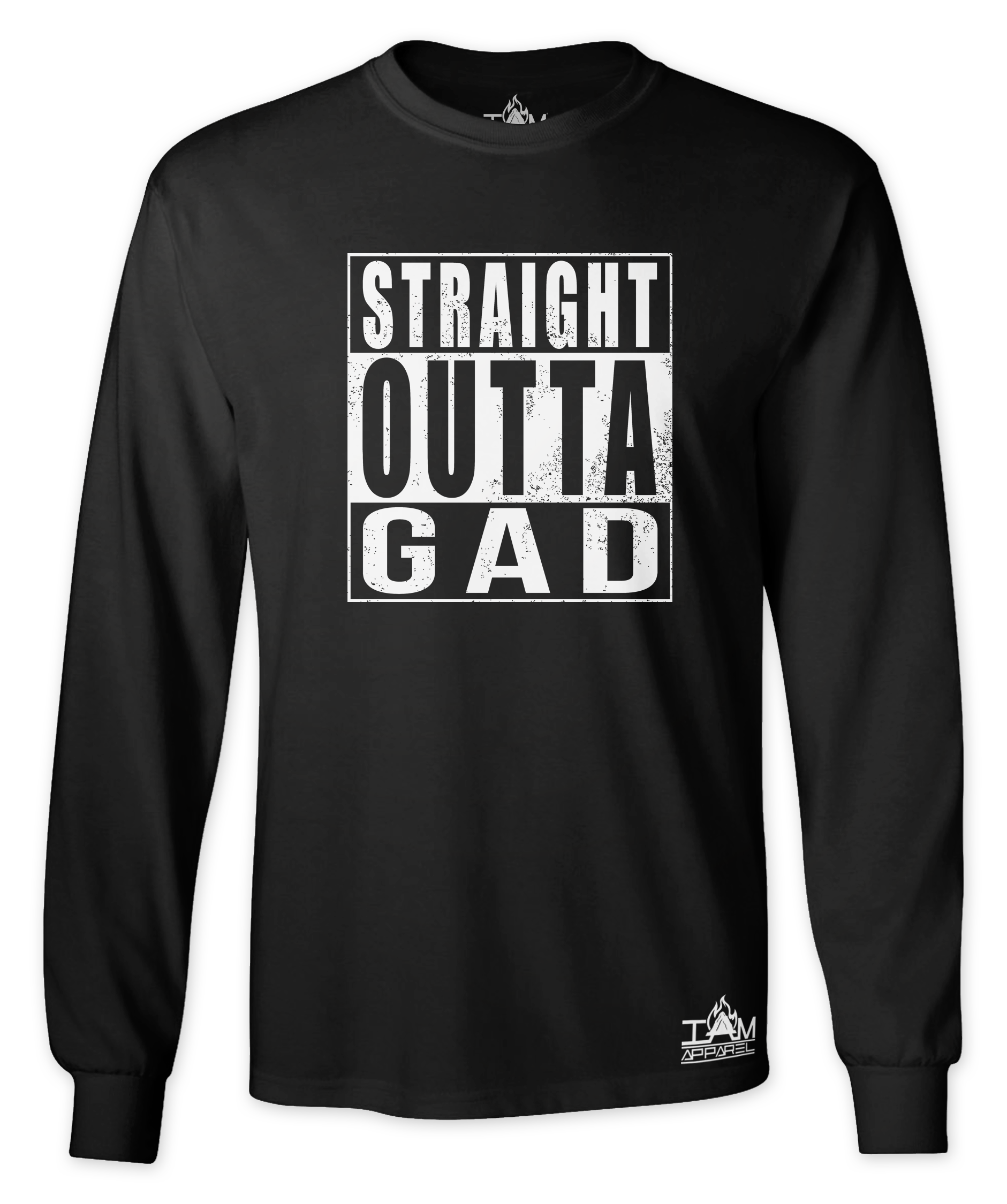 Men's "Straight Outta <Tribe Name> Black Long Sleeved T-shirt
