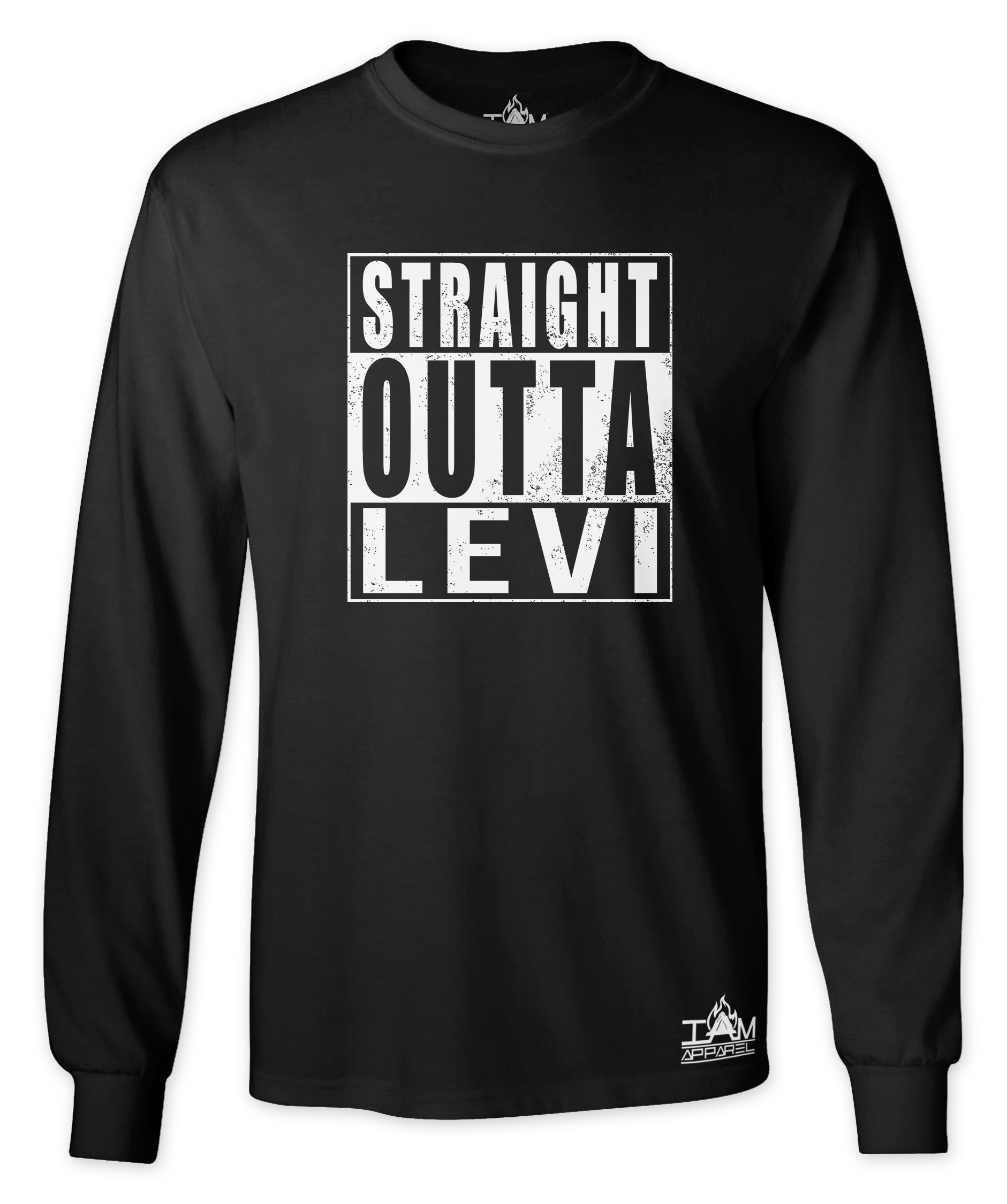 Men's "Straight Outta <Tribe Name> Black Long Sleeved T-shirt