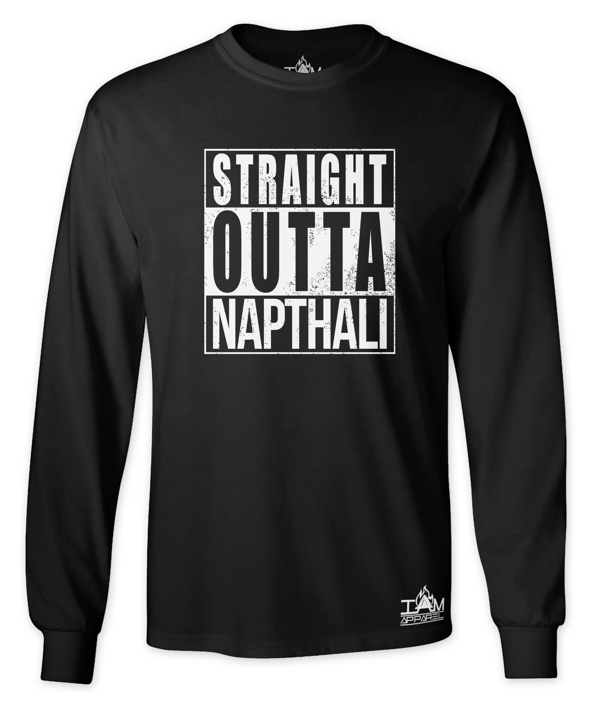 Men's "Straight Outta <Tribe Name> Black Long Sleeved T-shirt