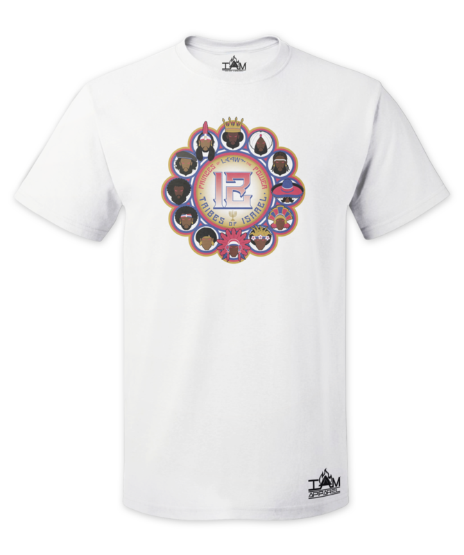 12 Tribes Image Man's Short Sleeved White T-shirt
