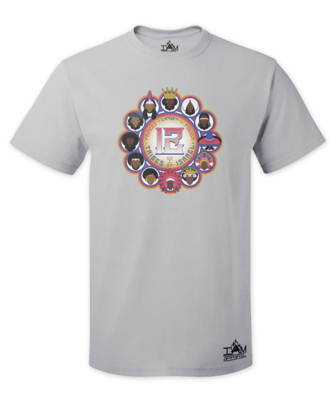 12 tribes men short tshirt grey