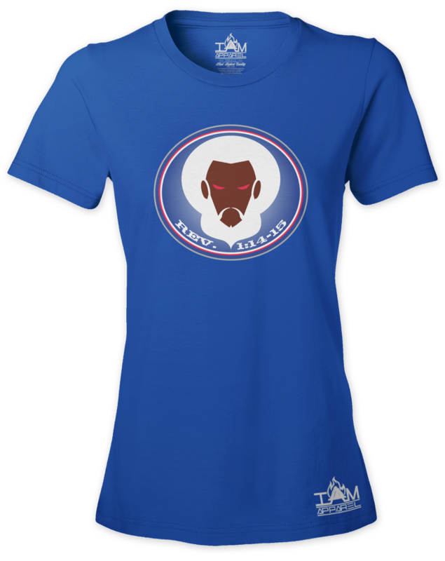 GOCC Women's Short Sleeved Scripture and Image of Christ Blue T-shirt