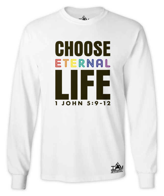 GOCC Men's "Choose Eternal Life" Long Sleeved White T-shirt