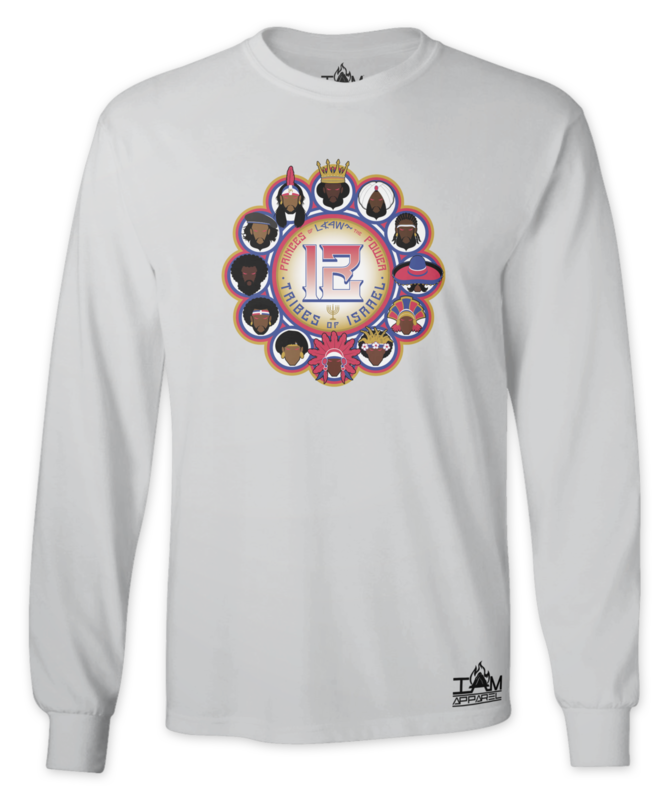 GOCC Men's "12 Tribes of Israel" Long Sleeved Grey T-shirt