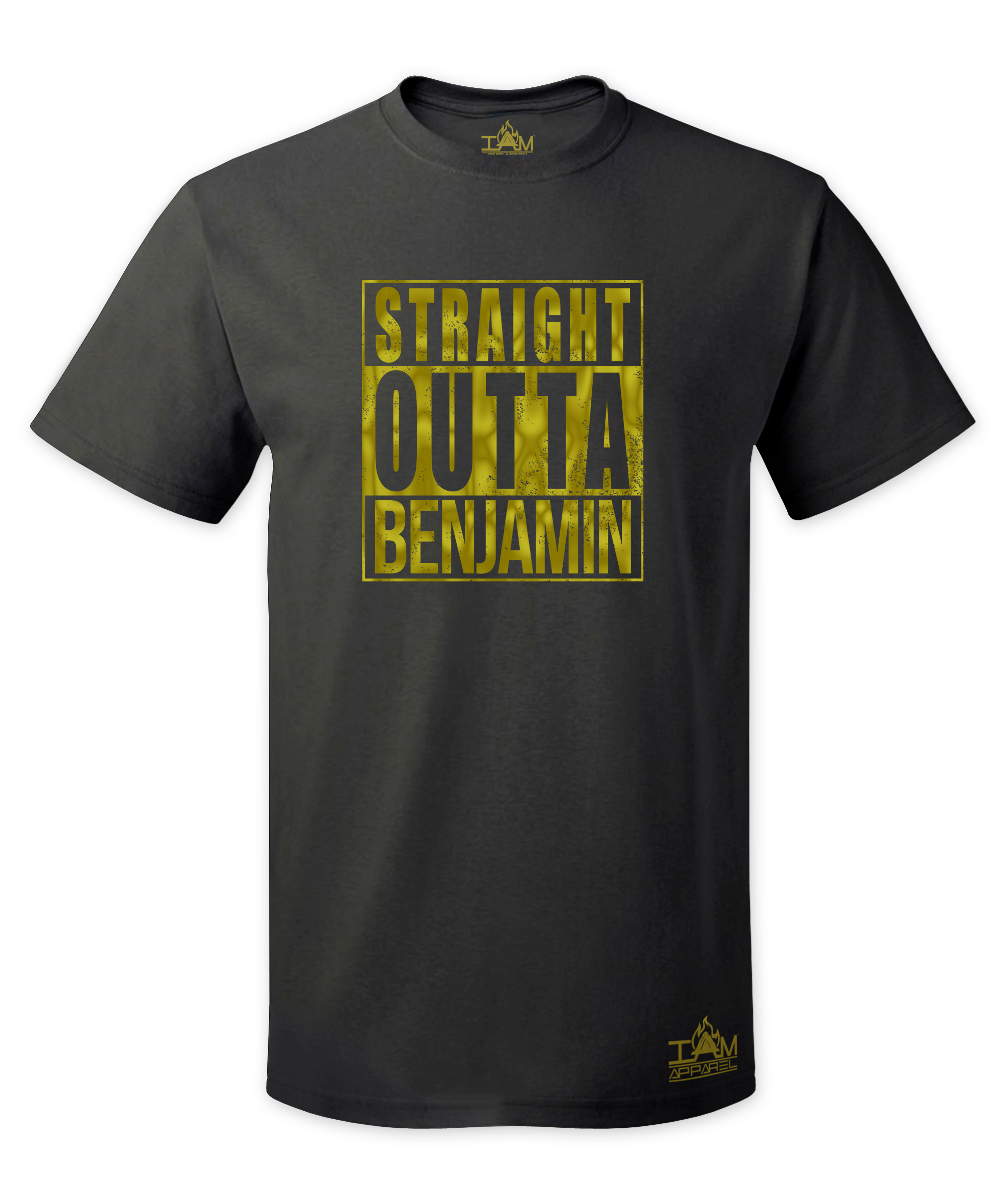Men's GOLDEN SERIES "Straight Outta <Tribe Name> Black Short Sleeved T-shirt
