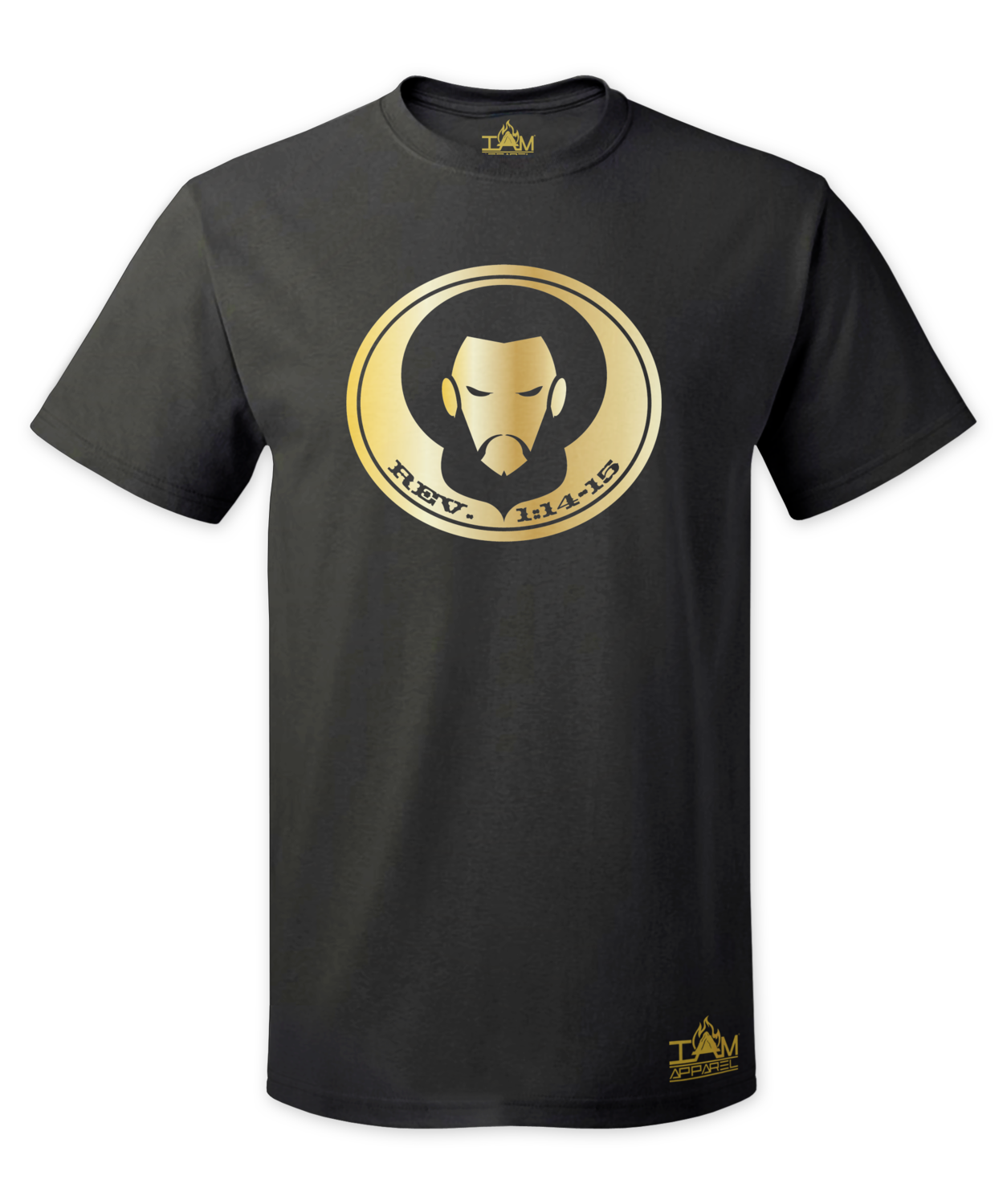Men's GOLDEN SERIES Short Sleeved with image of Christ Black T-Shirt Men's GOLDEN SERIES Short Sleeved with image of Christ Black T-Shirt
