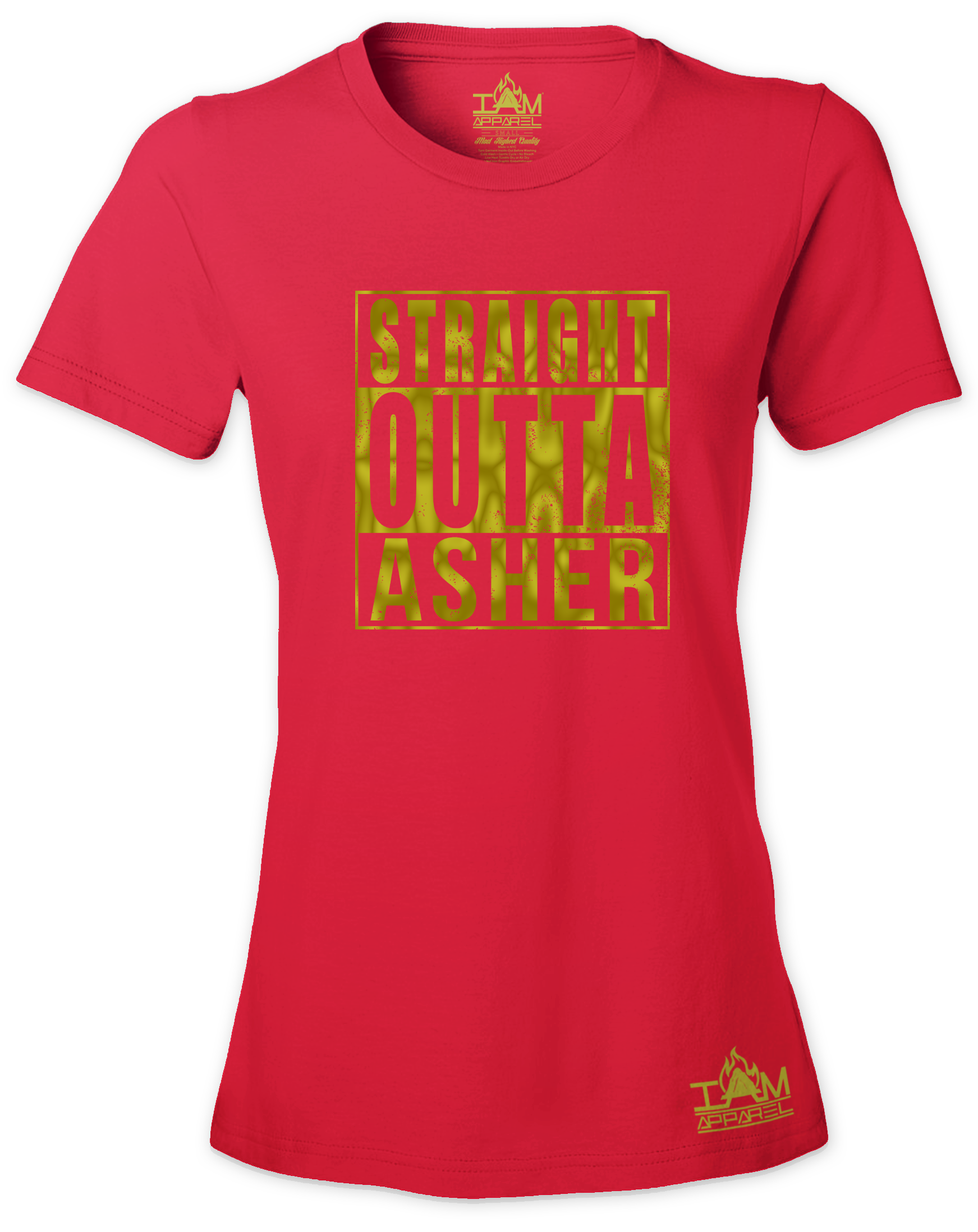 Women's GOLDEN SERIES "Straight Outta <Tribe Name> Black Short Sleeved T-shirt