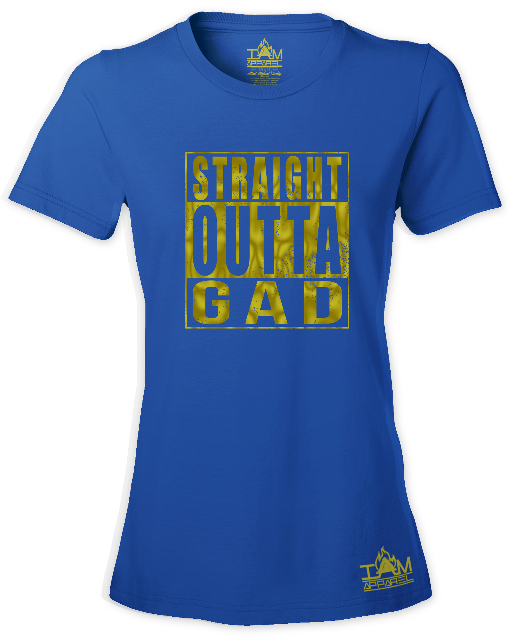 Women's GOLDEN SERIES "Straight Outta <Tribe Name> Black Short Sleeved T-shirt