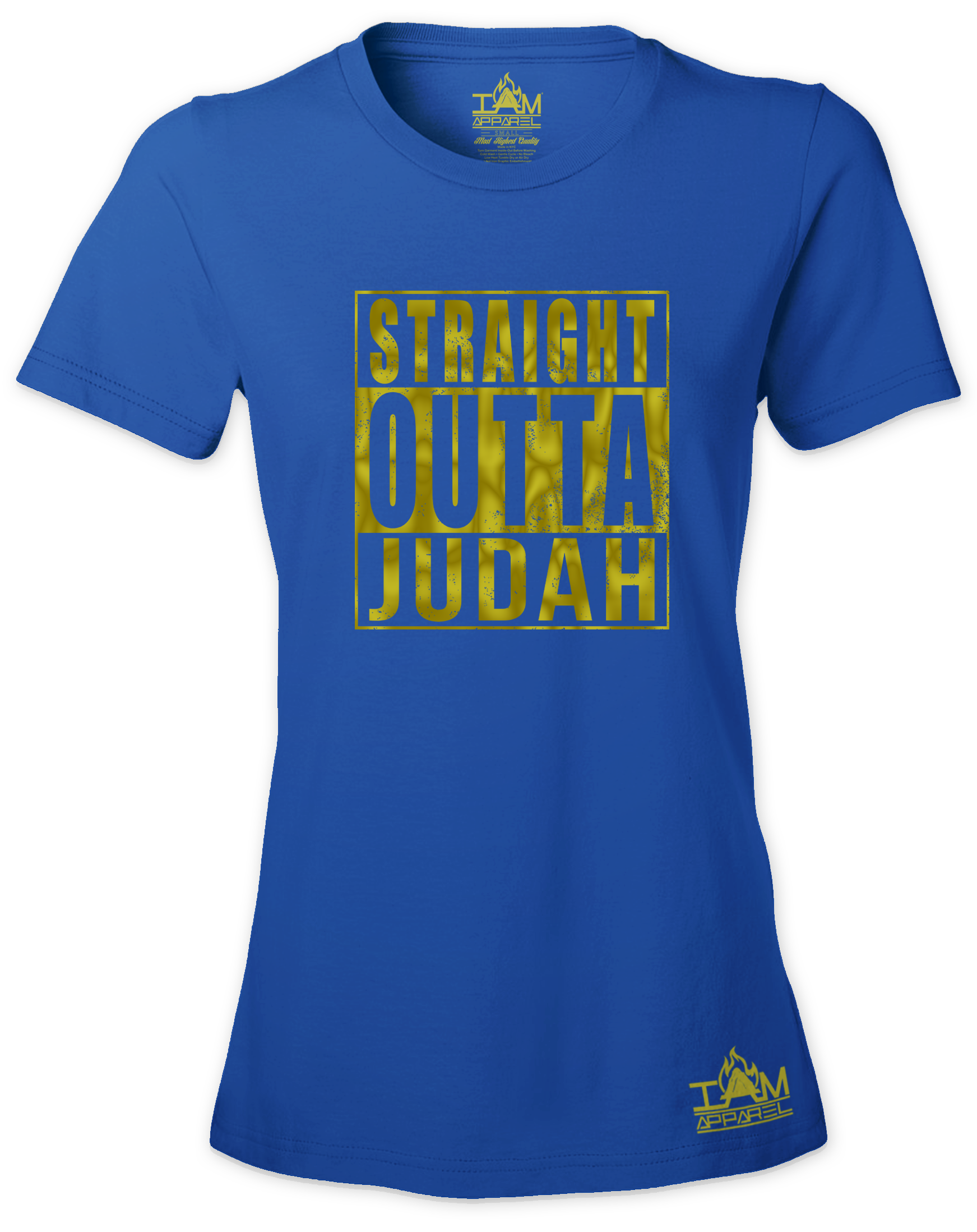 Women's GOLDEN SERIES "Straight Outta <Tribe Name> Black Short Sleeved T-shirt