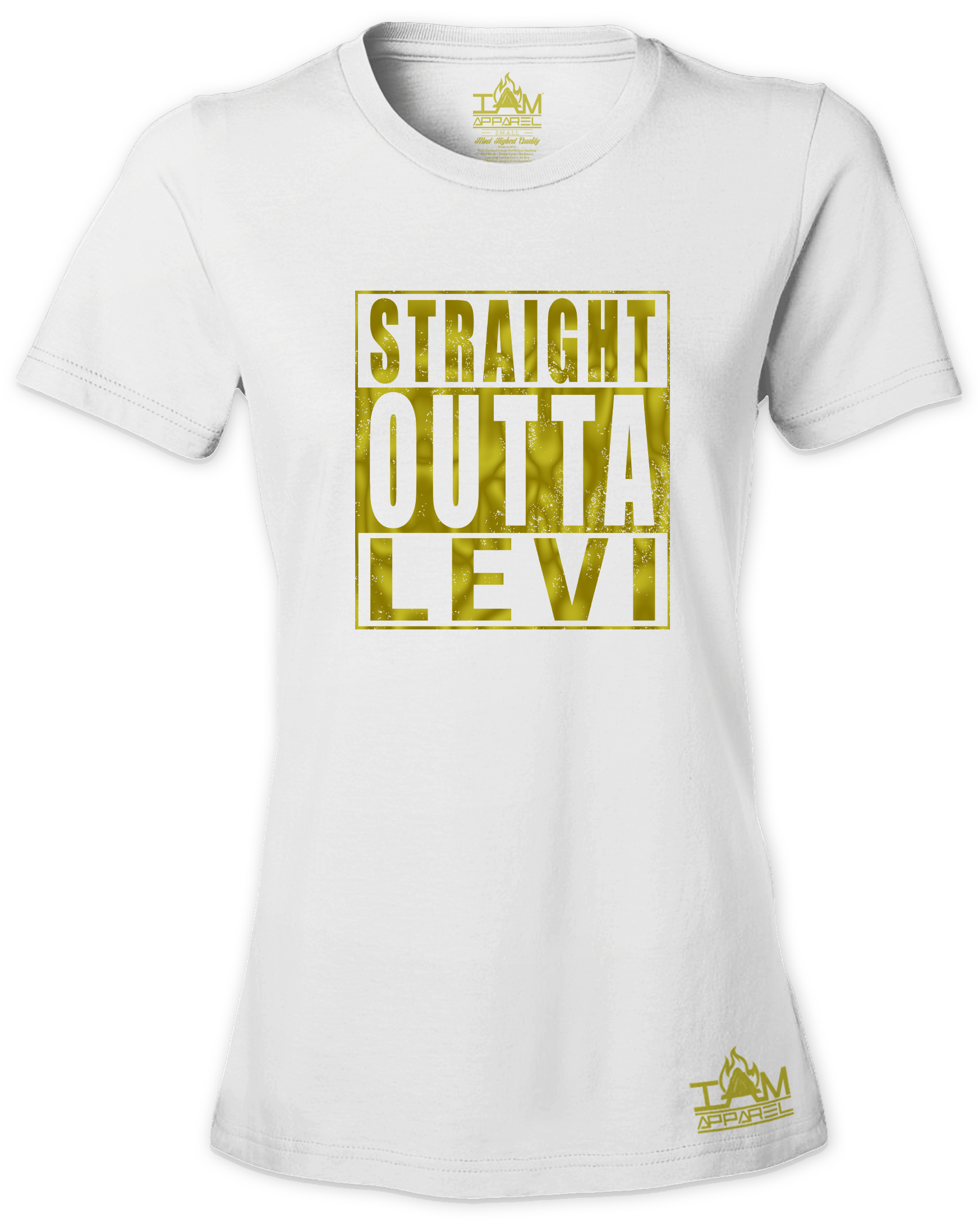 Women's GOLDEN SERIES "Straight Outta <Tribe Name> Black Short Sleeved T-shirt