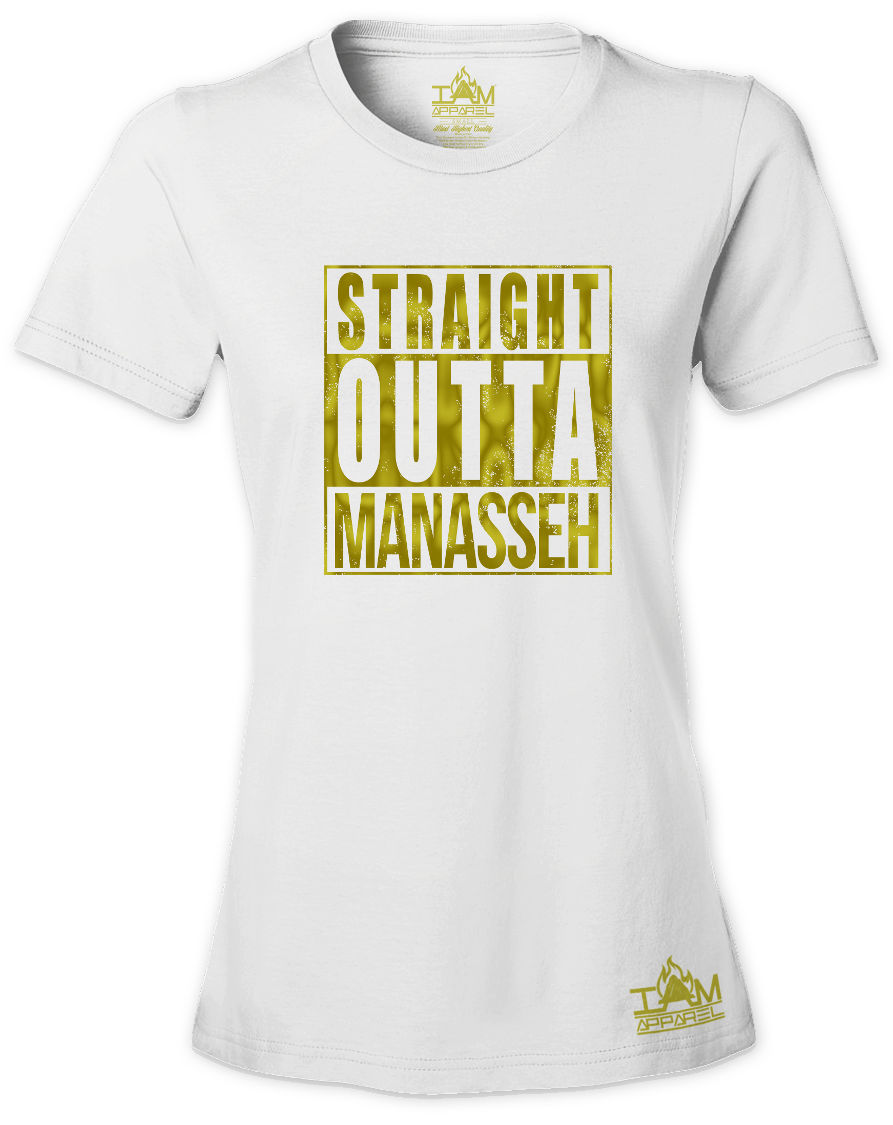 Women's GOLDEN SERIES "Straight Outta <Tribe Name> Black Short Sleeved T-shirt