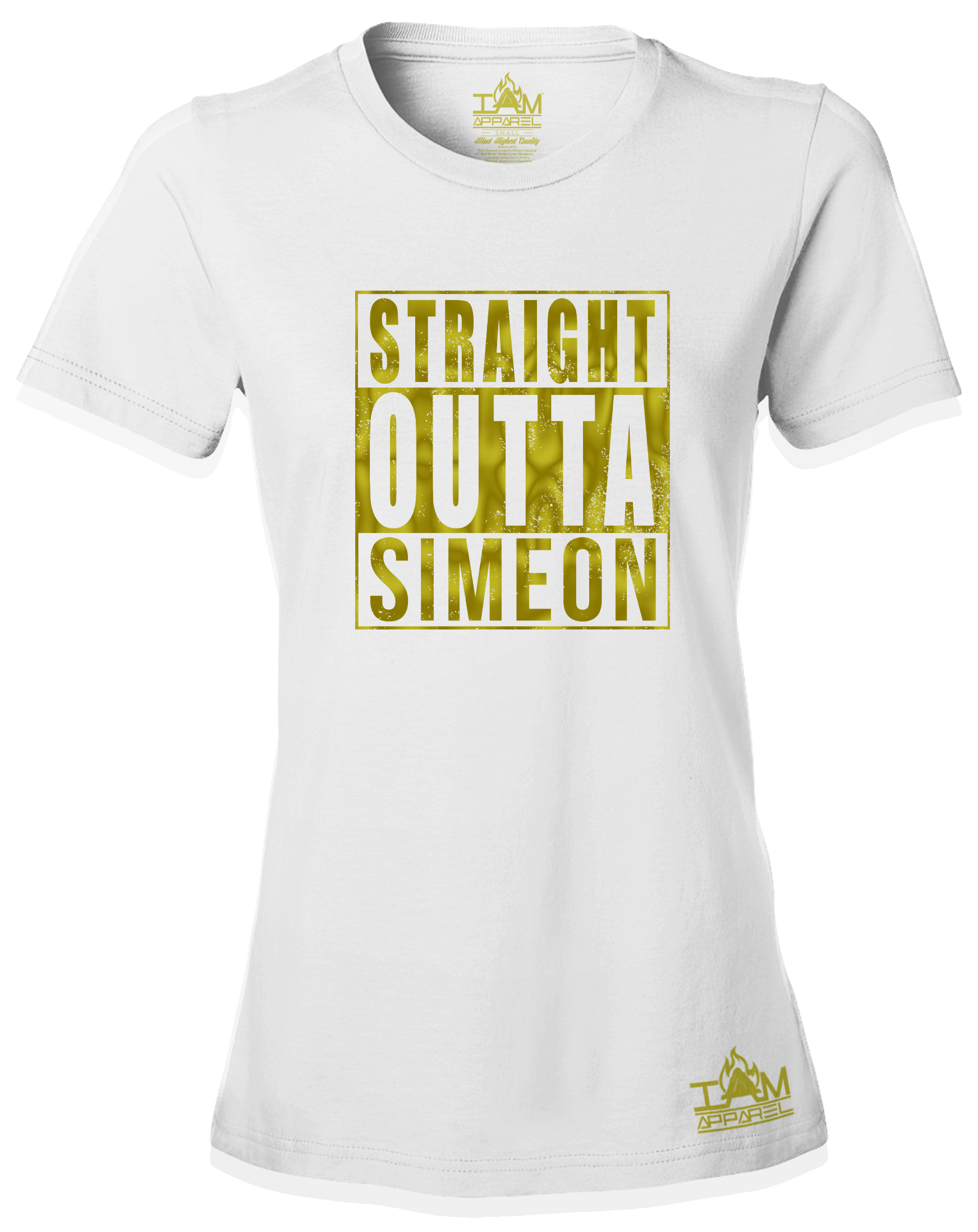 Women's GOLDEN SERIES "Straight Outta <Tribe Name> Black Short Sleeved T-shirt