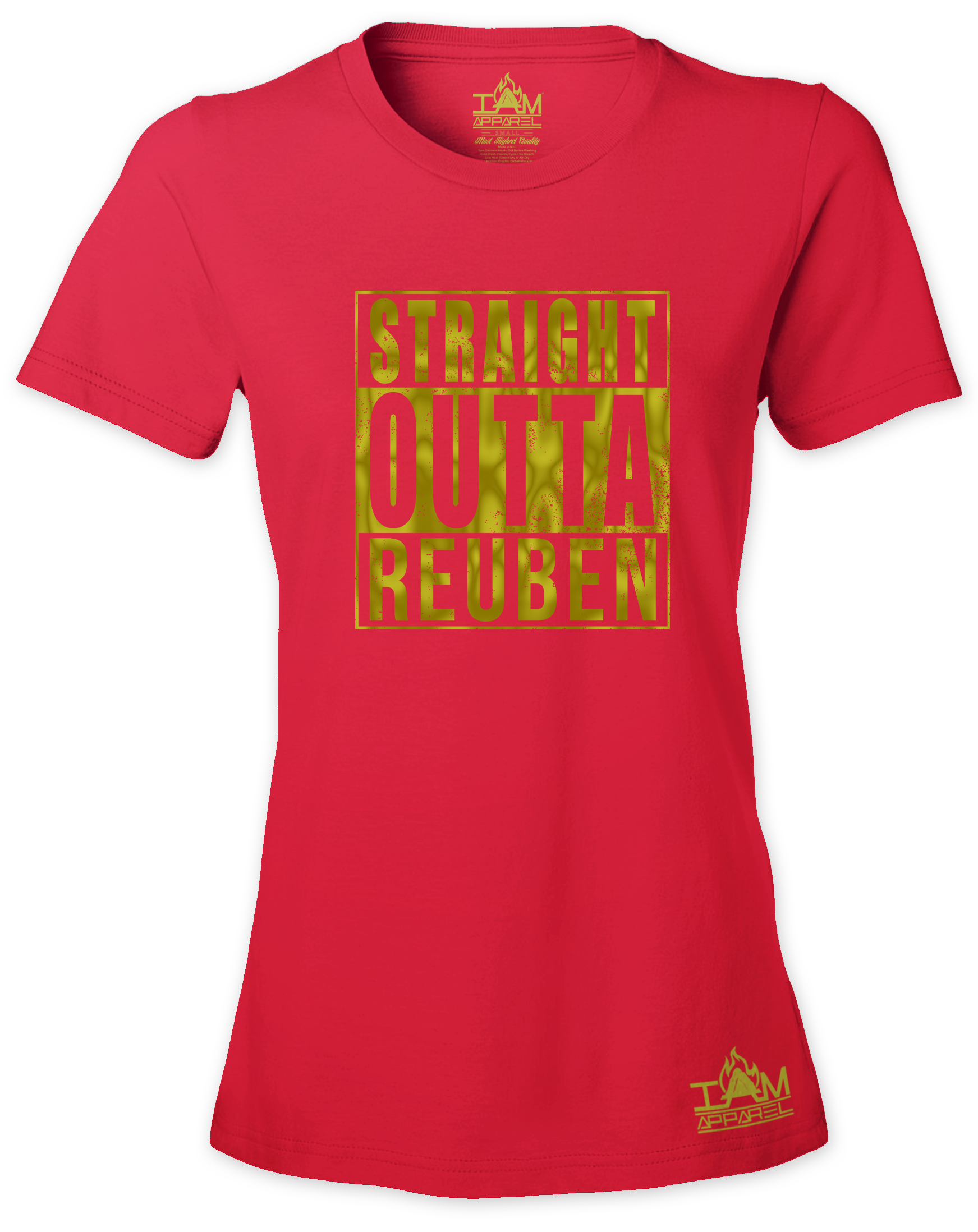 Women's GOLDEN SERIES "Straight Outta <Tribe Name> Black Short Sleeved T-shirt