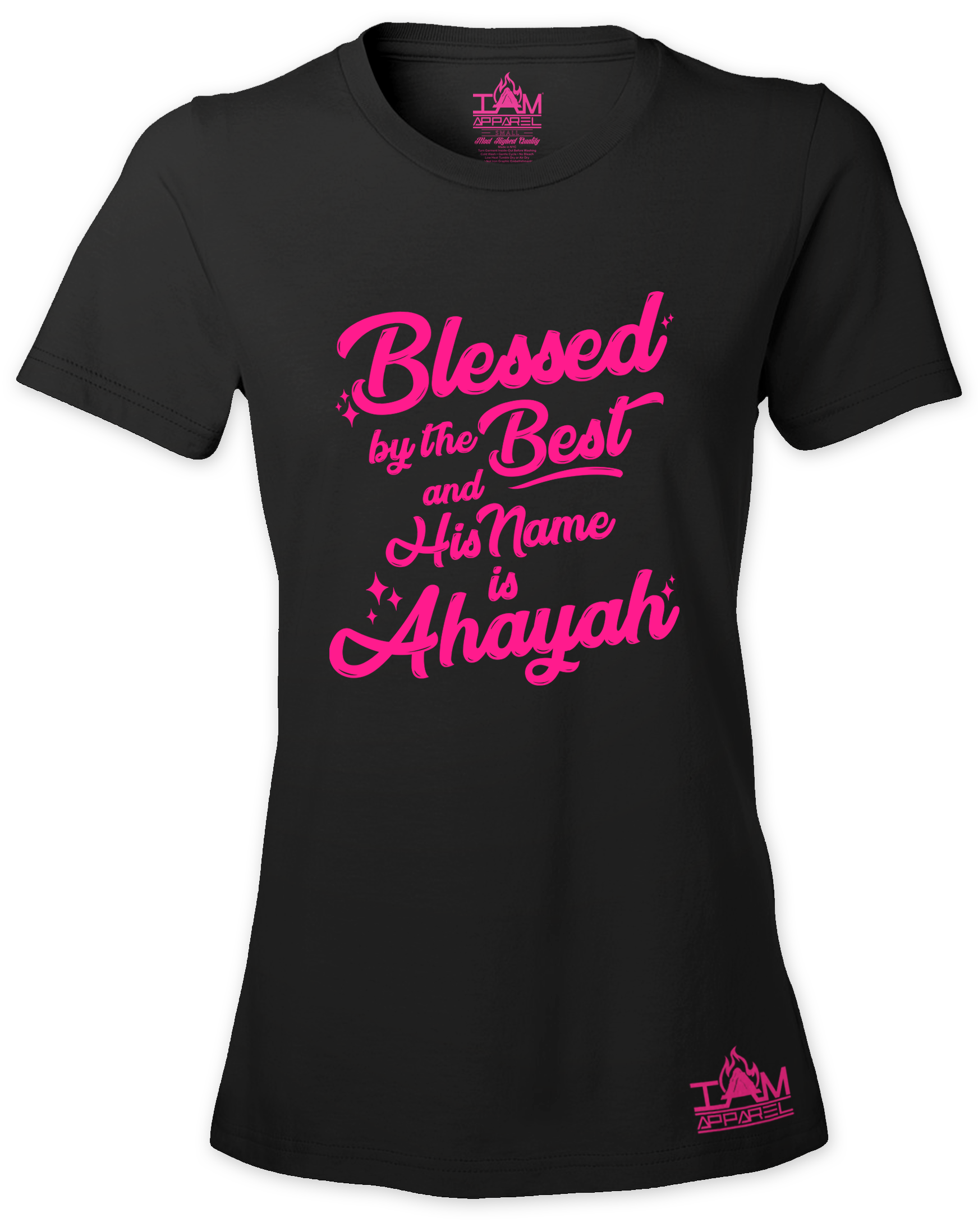Woman's HOT PINK SERIES Blessed by the best Short Sleeved T-shirt