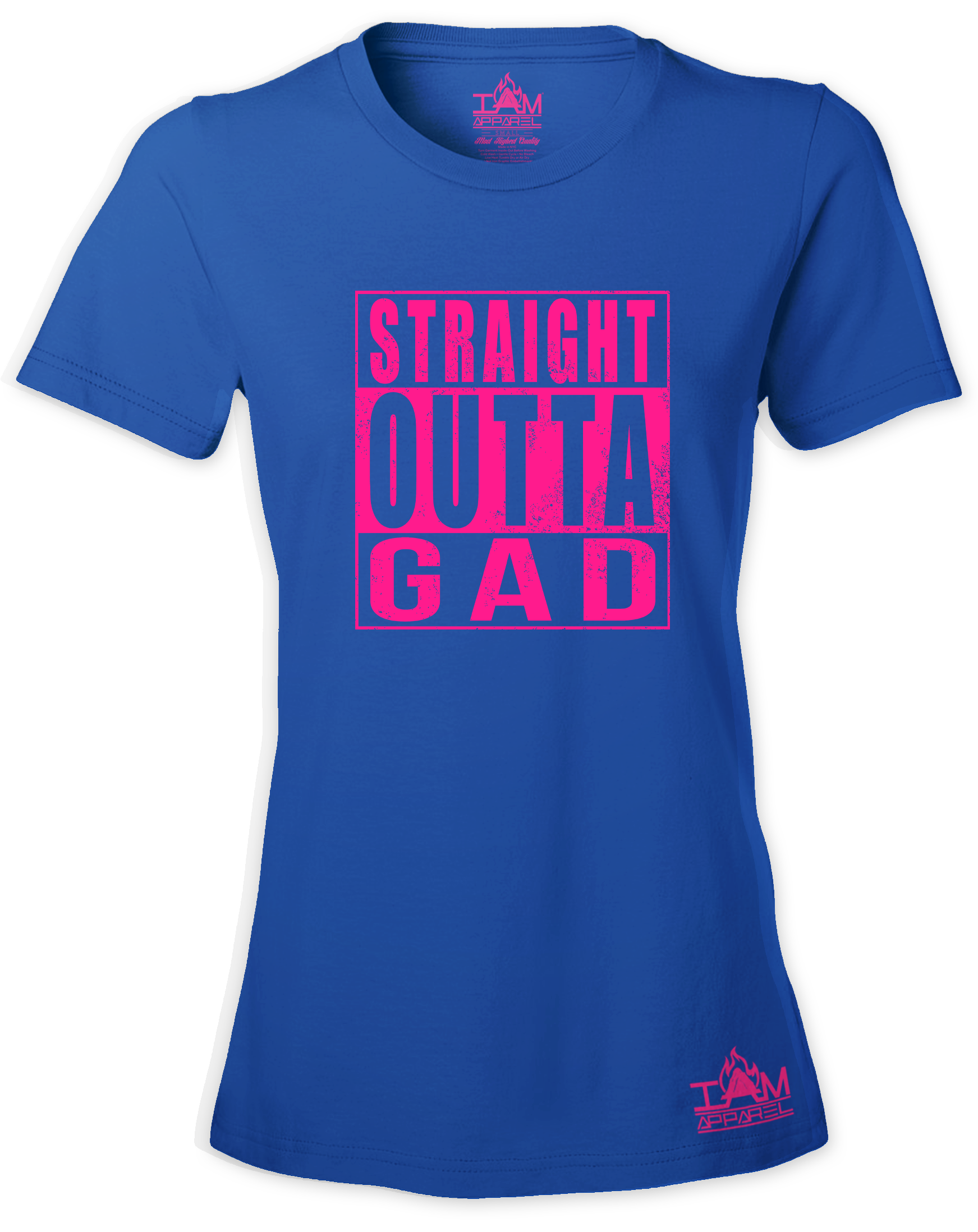 Women's HOT PINK SERIES "Straight Outta <Tribe Name> Black Short Sleeved T-shirt