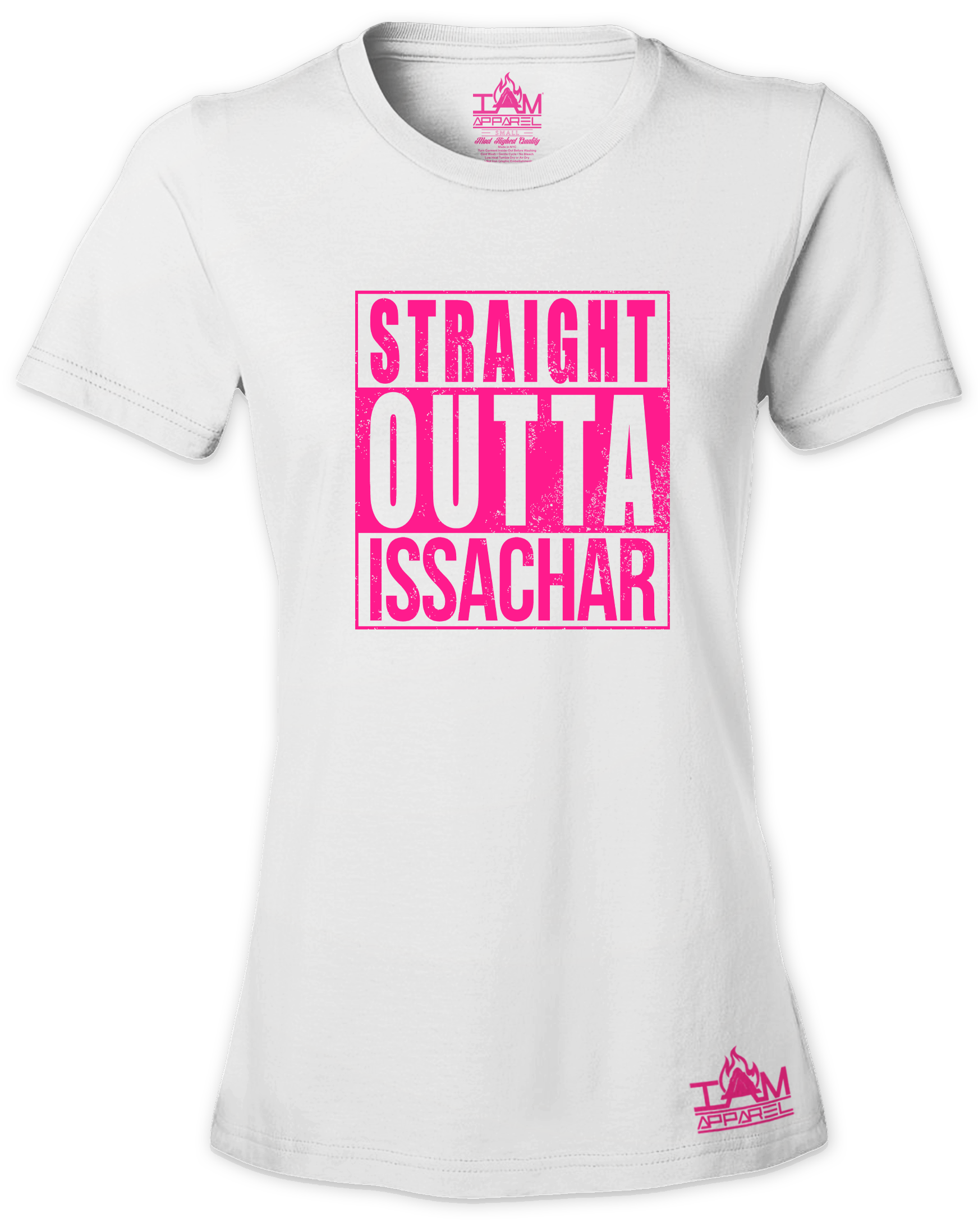 Women's HOT PINK SERIES "Straight Outta <Tribe Name> Black Short Sleeved T-shirt