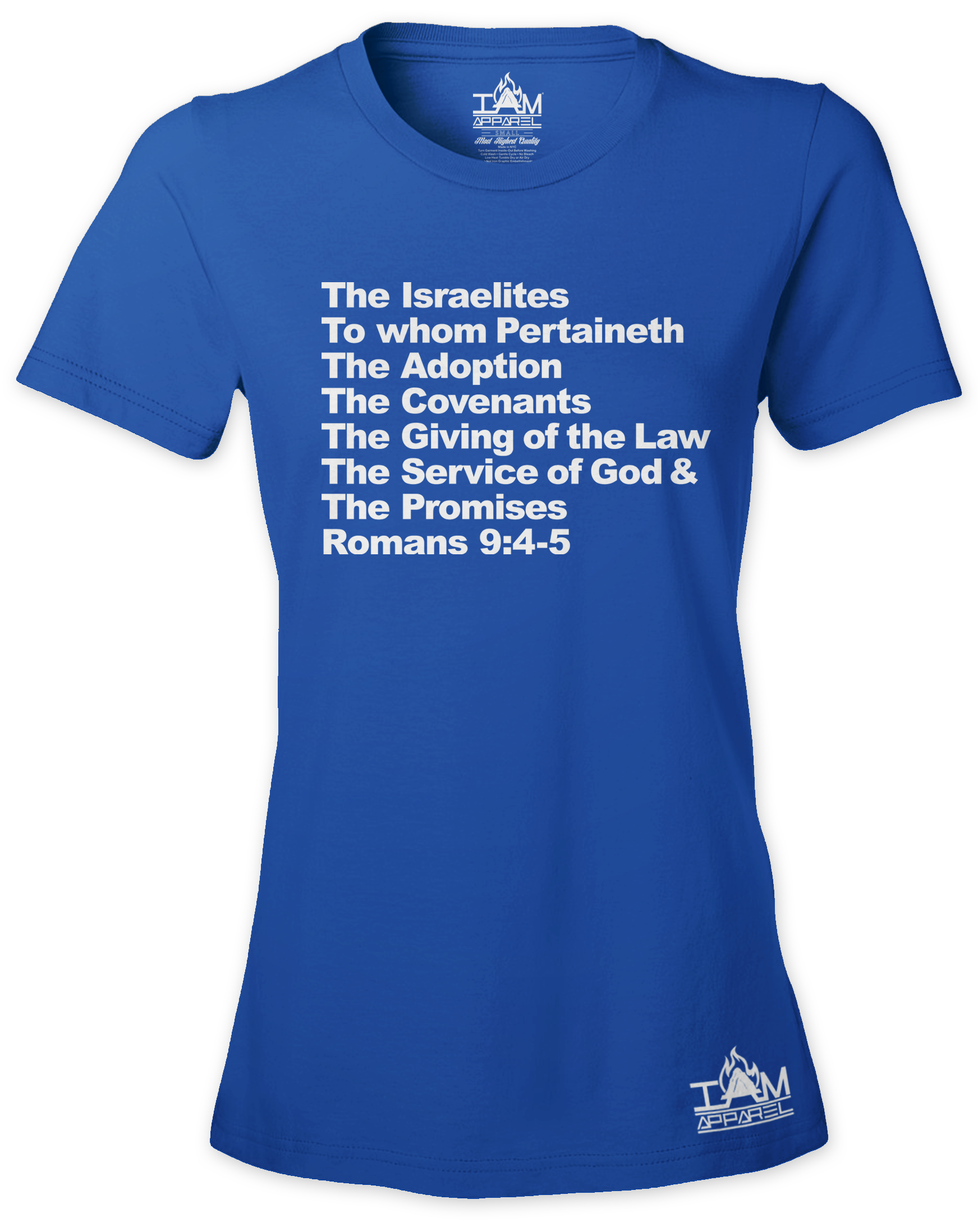 Women's Israelites Text Short Sleeved T-shirt 00144