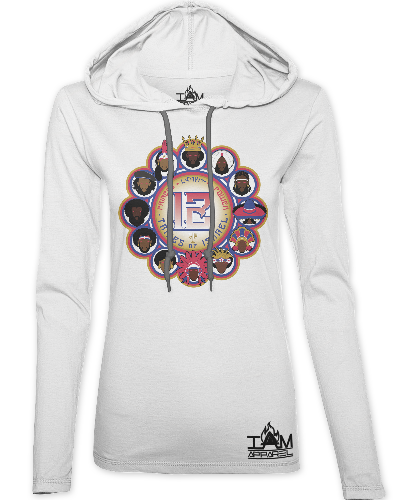 Women's 12 Tribes Of Israel White Hoodie