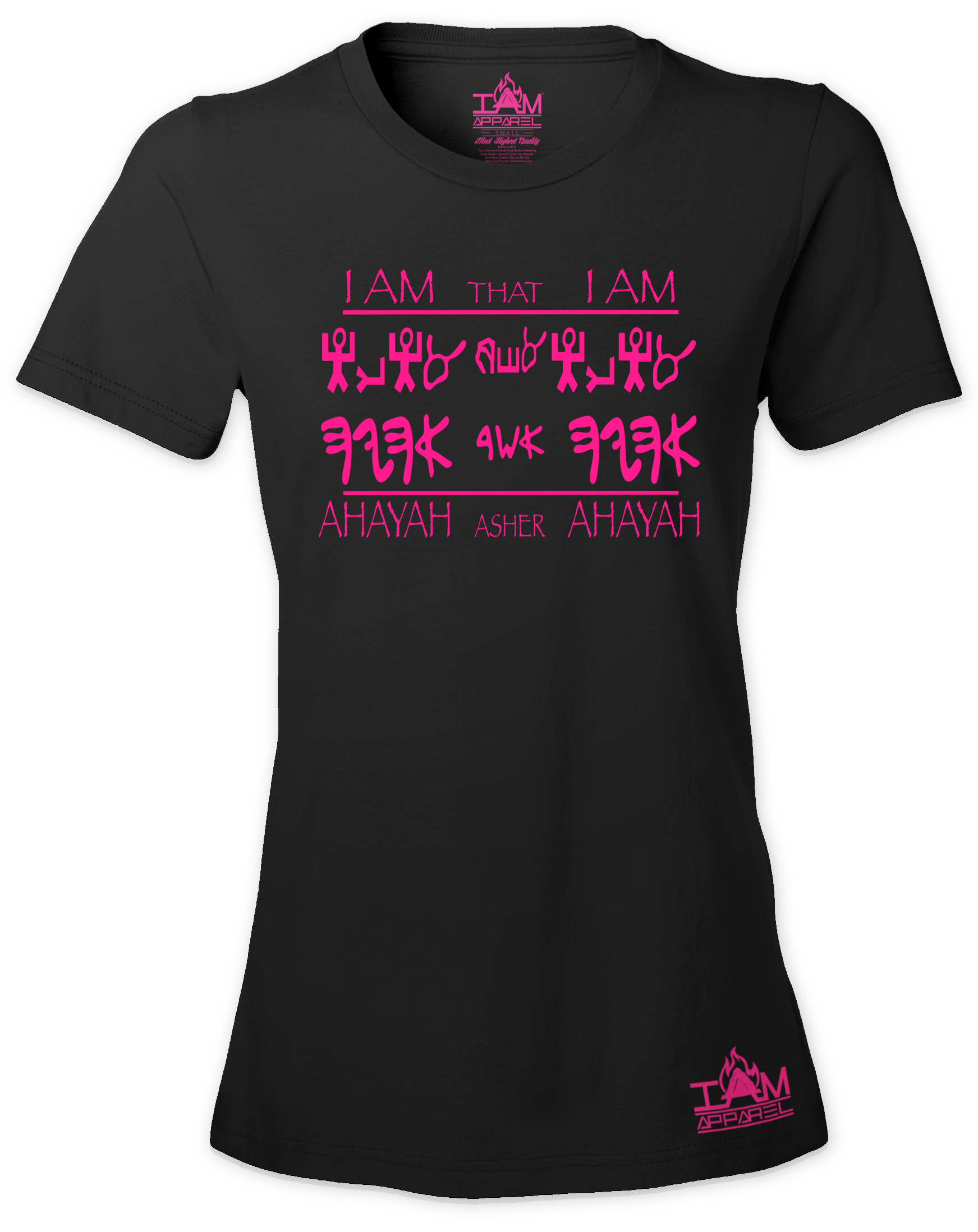 Women's HOT PINK SERIES "Ahayah Design" Short Sleeved T-shirt 00197