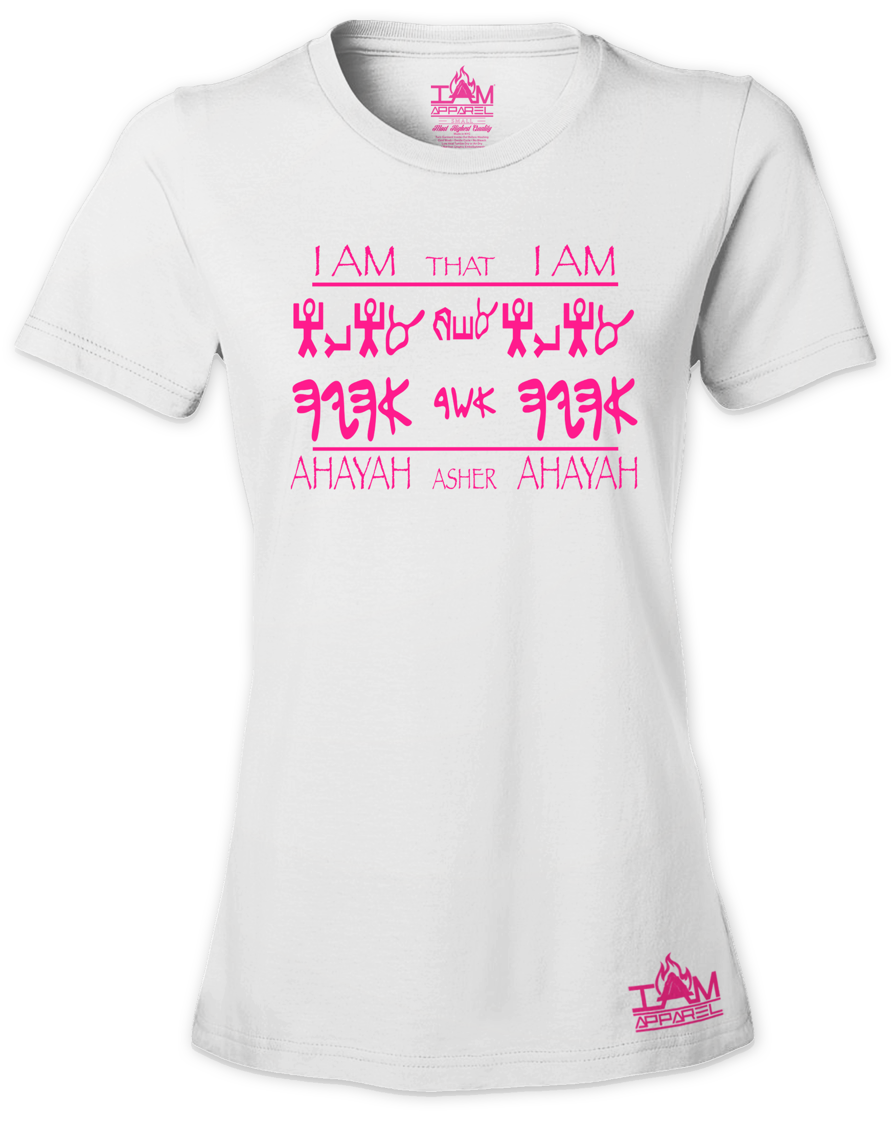 Women's HOT PINK SERIES "Ahayah Design" Short Sleeved T-shirt