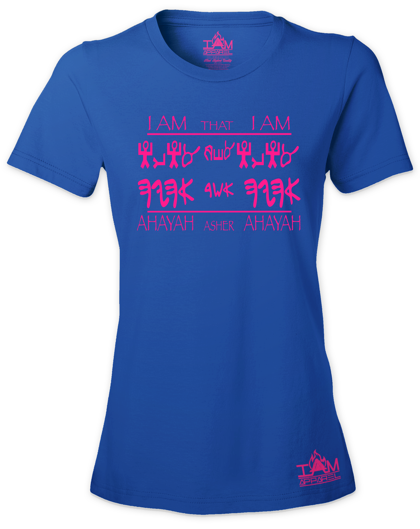 Women's HOT PINK SERIES "Ahayah Design" Short Sleeved T-shirt