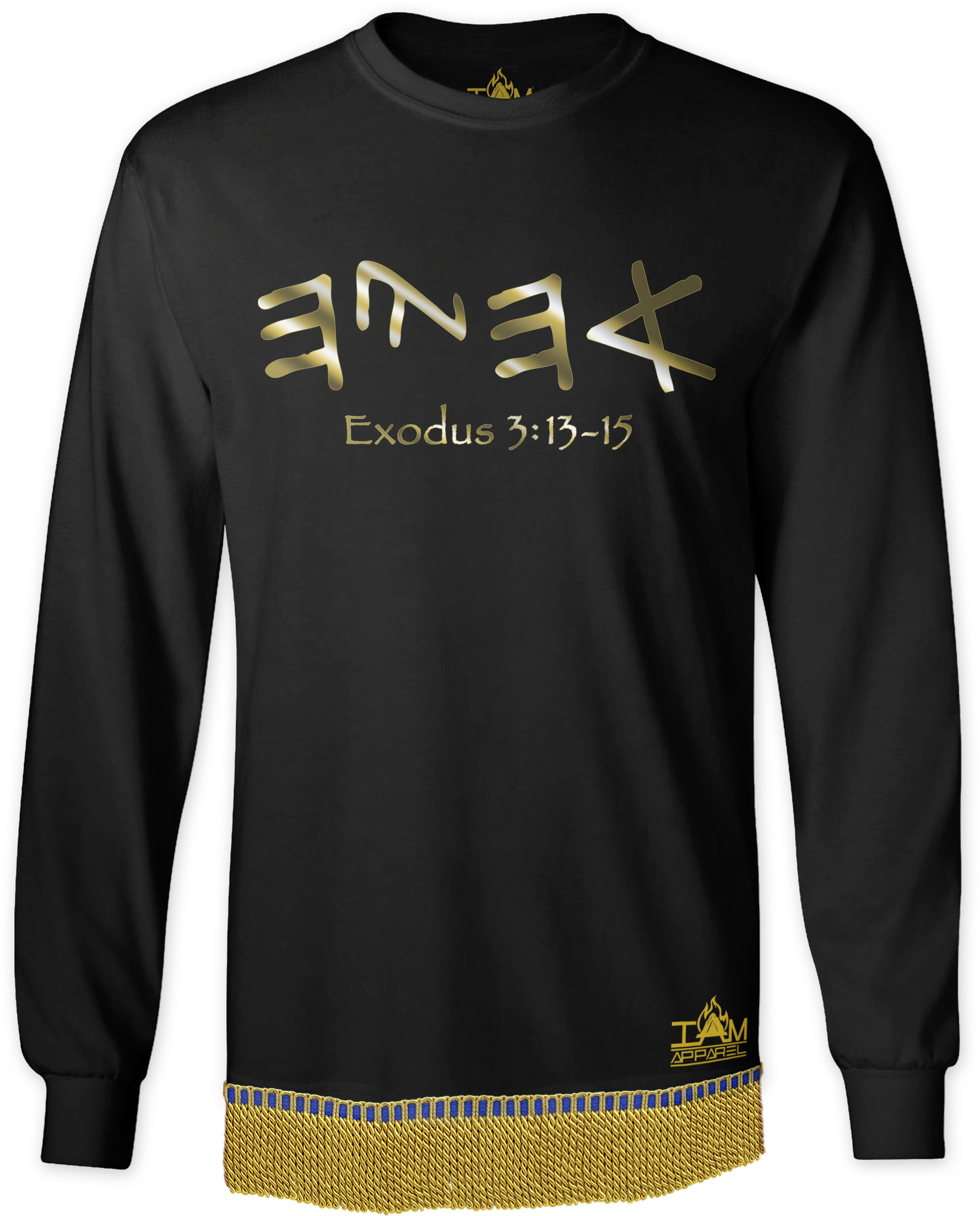 Men's GOLDEN SERIES "Ahayah" Long Sleeved T-shirt with fringe 00198
