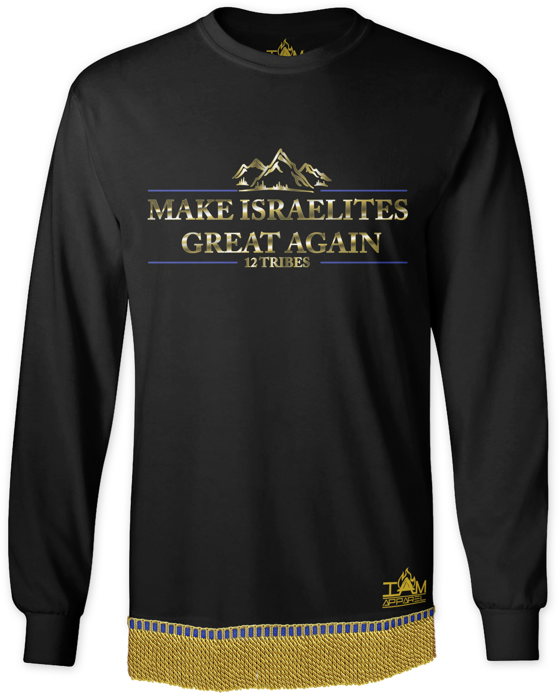 Make Israelites Great Again "GOLDEN SERIES" Long Sleeved T-shirt with fringe 00200